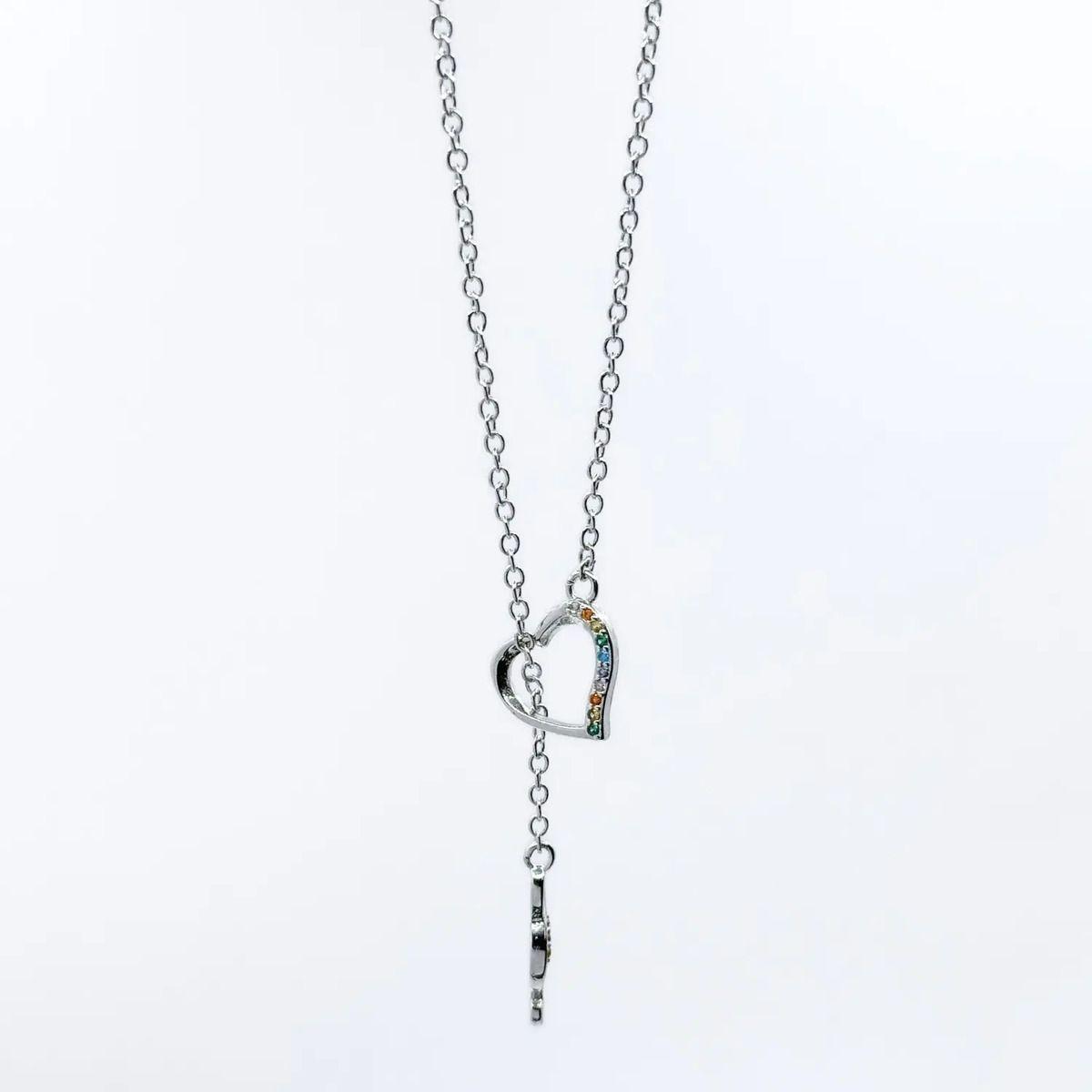 Collar Love Music, Plata 925 Circonitas Pavé, Corazón Música Plateado-3