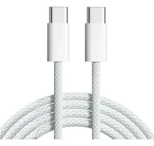 Cable Usb-c 1m 60w Carga Rápida Tipo C Genérico Celular Blanco-0