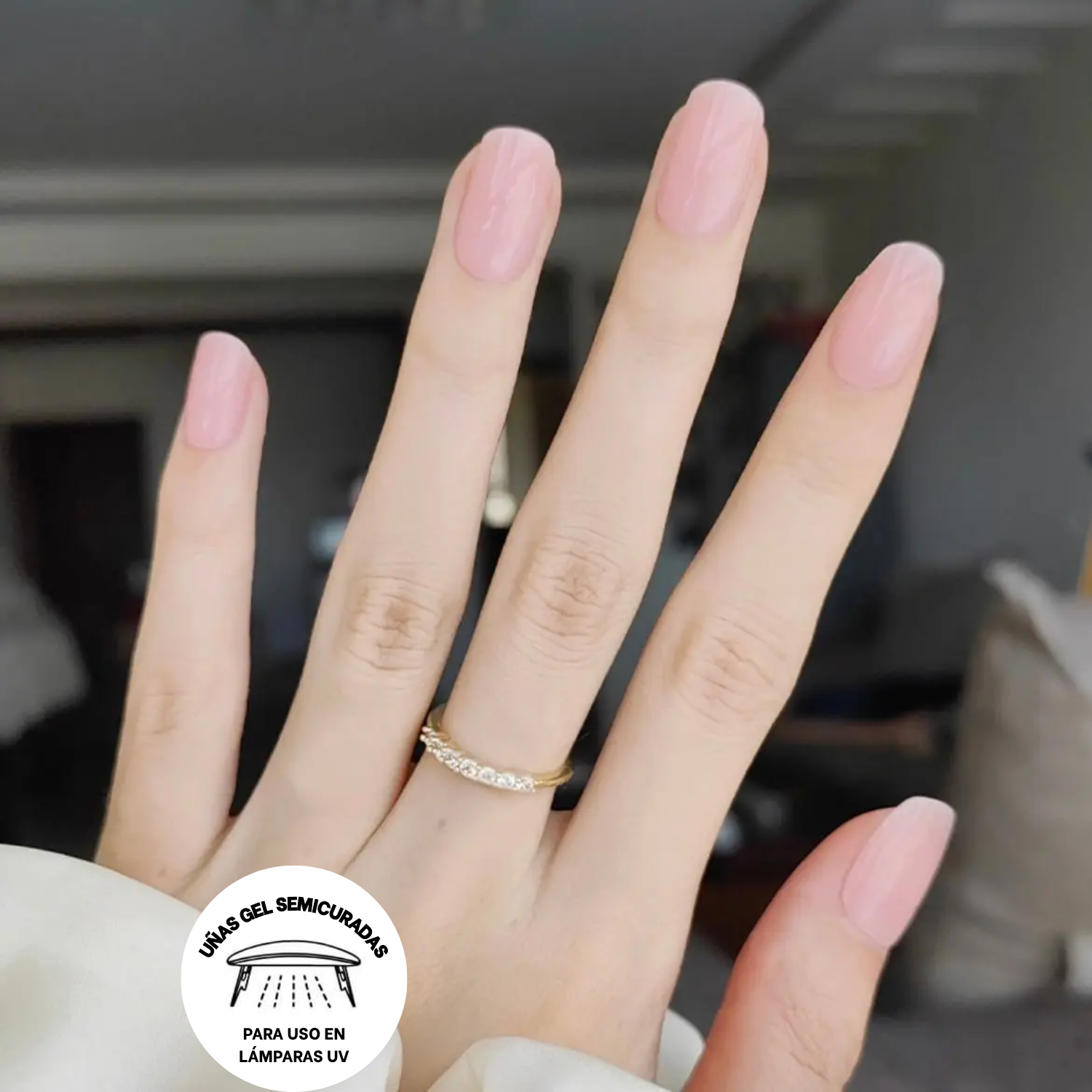 Pack Sticker Uñas Gel Autoadhesiva + Lámpara Uv Led 6w - Palo rosa-1