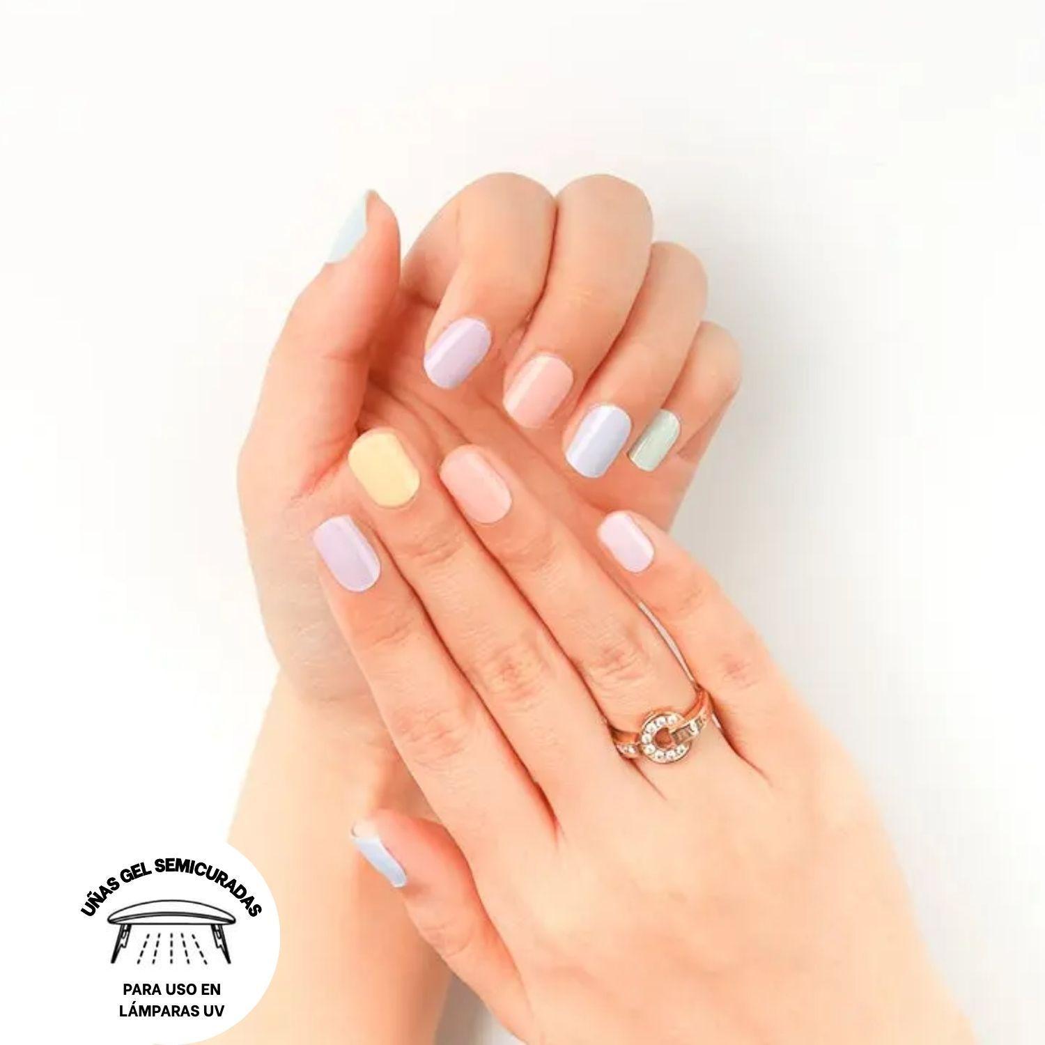 Uñas Gel Semi Curado Manicure - Rainbow-2