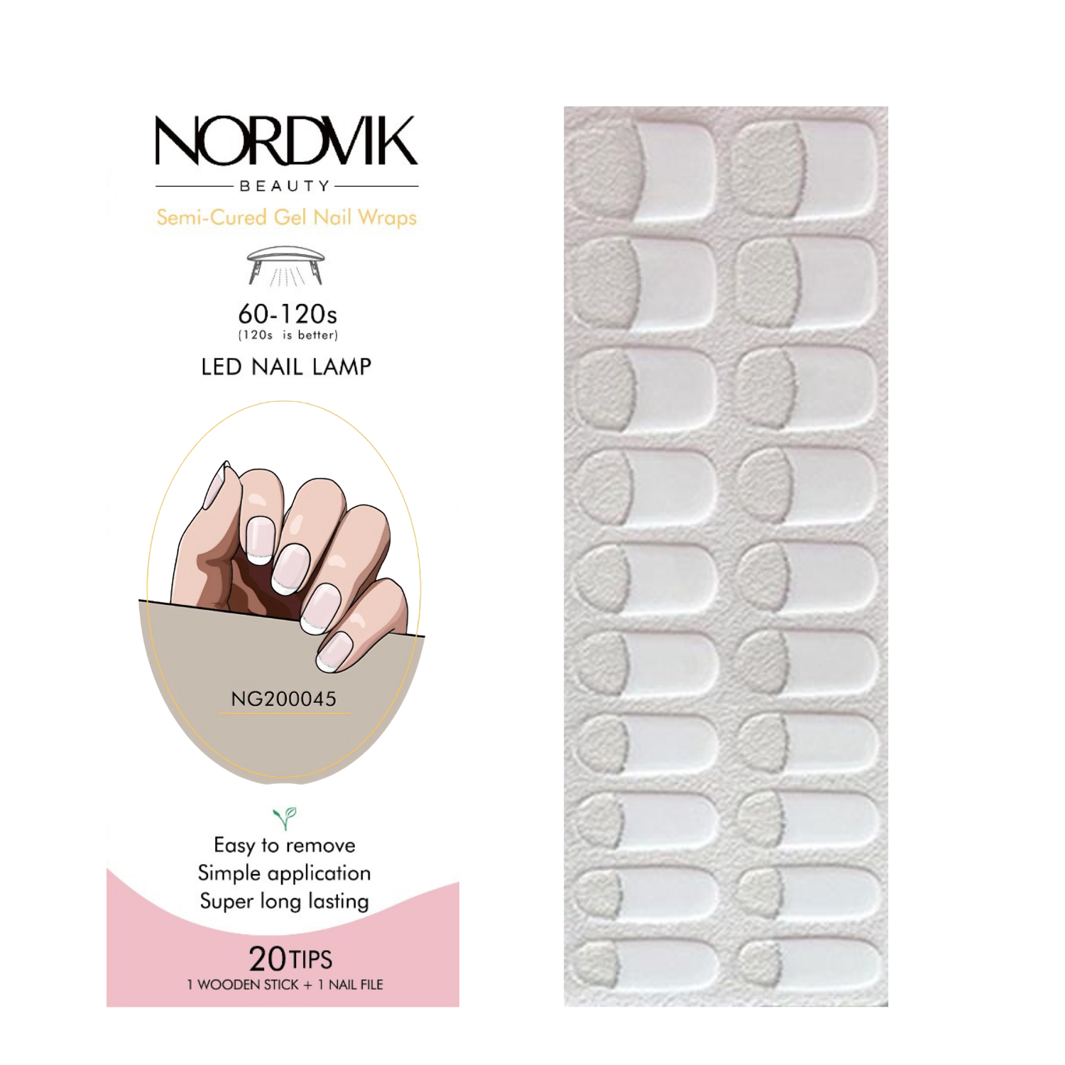Uñas Gel Semi Curado Manicure - Francesa con detalle línea plateada-3