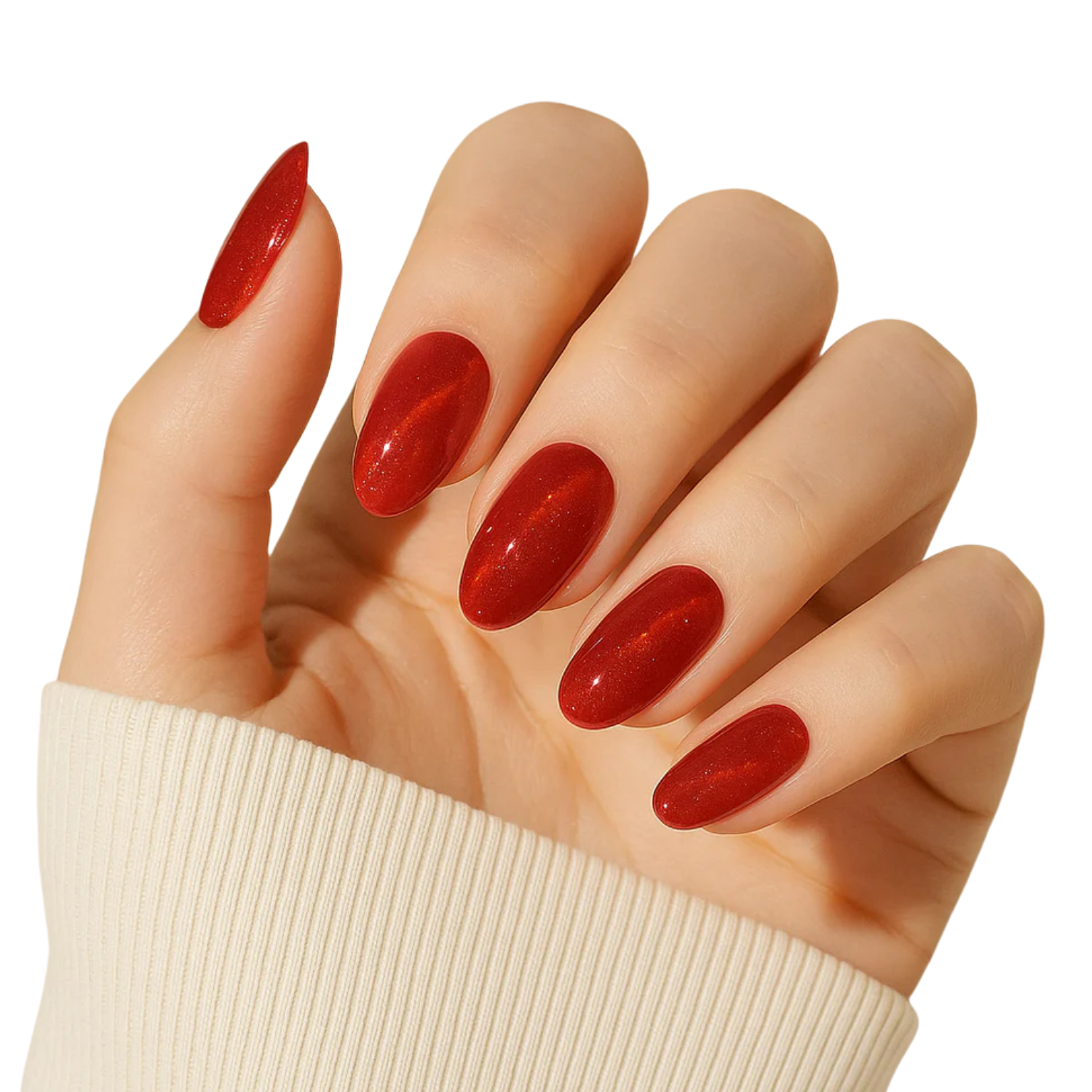 Uñas Gel Semi Curado Manicure - Ojo de Gato Rojo-5
