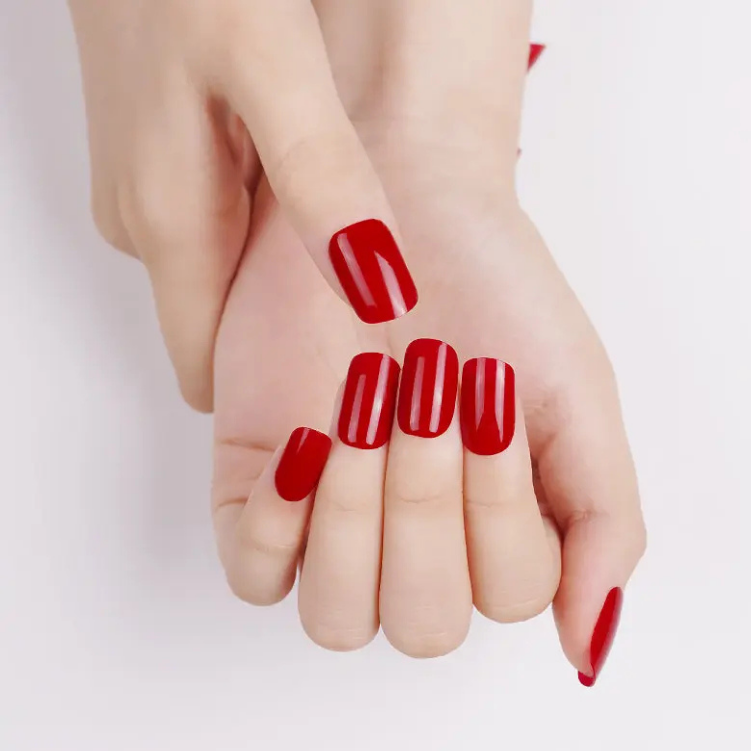 Pack Sticker Uñas Gel Autoadhesiva + Lámpara Uv Led 6w - Rojo Italiano -2