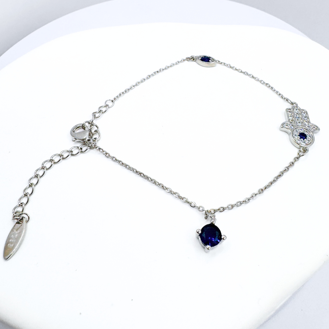 Pulsera de Protección Mano de Fátima, Plata 925, Regalo Perfecto-3