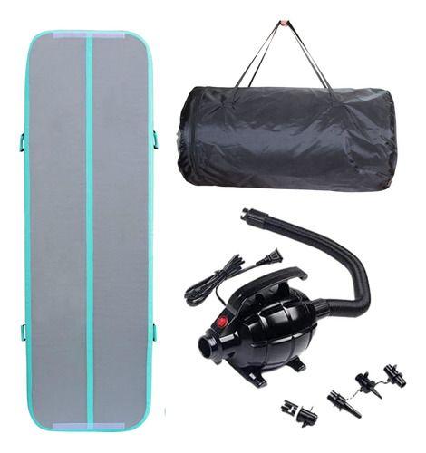 Colchoneta Inflable Airtrack 3x1mx10cm + Bolso Y Bomba Agua Celeste-2