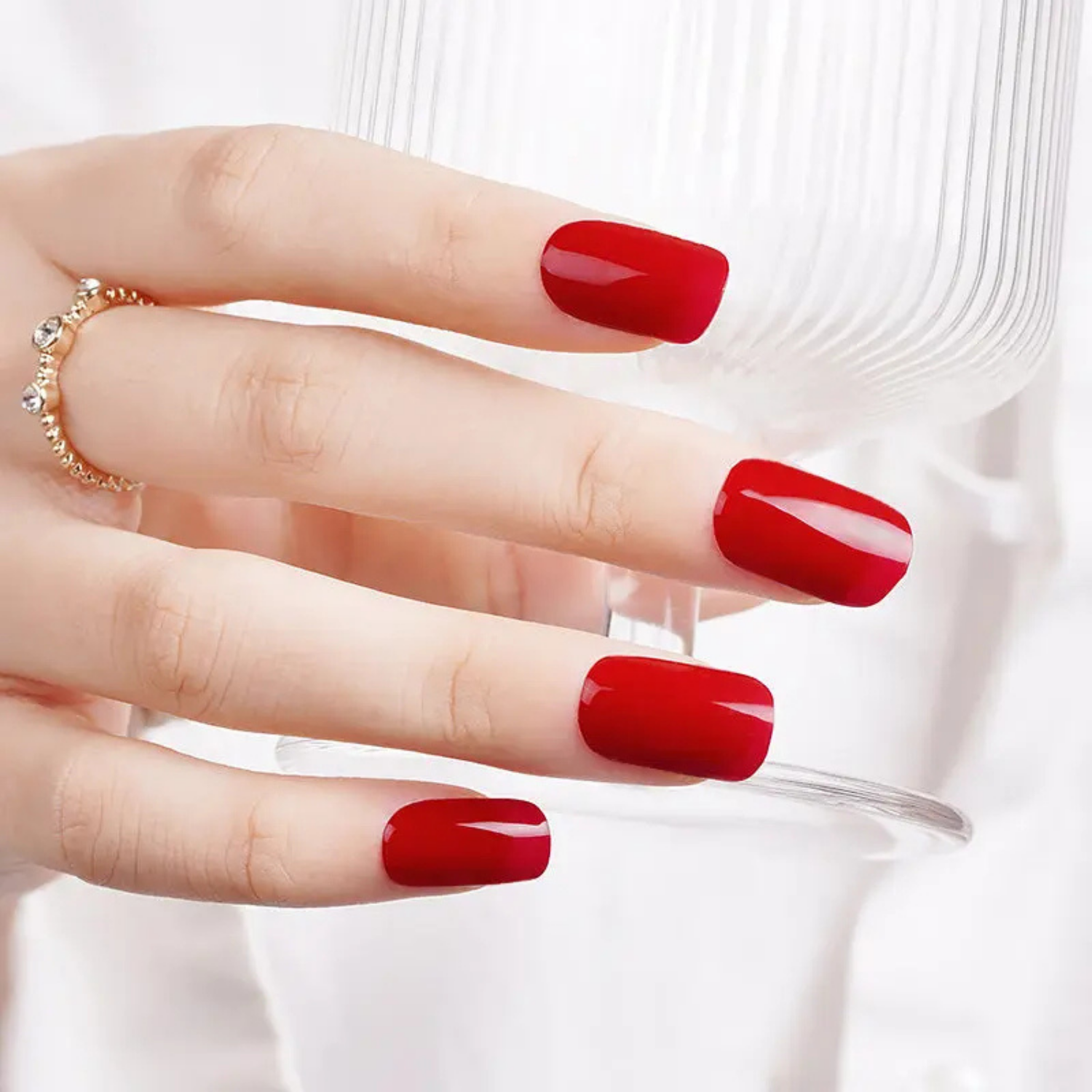  Uñas Gel Semi Curado, Sticker Para Lampara Uv, Rojo Italiano-4