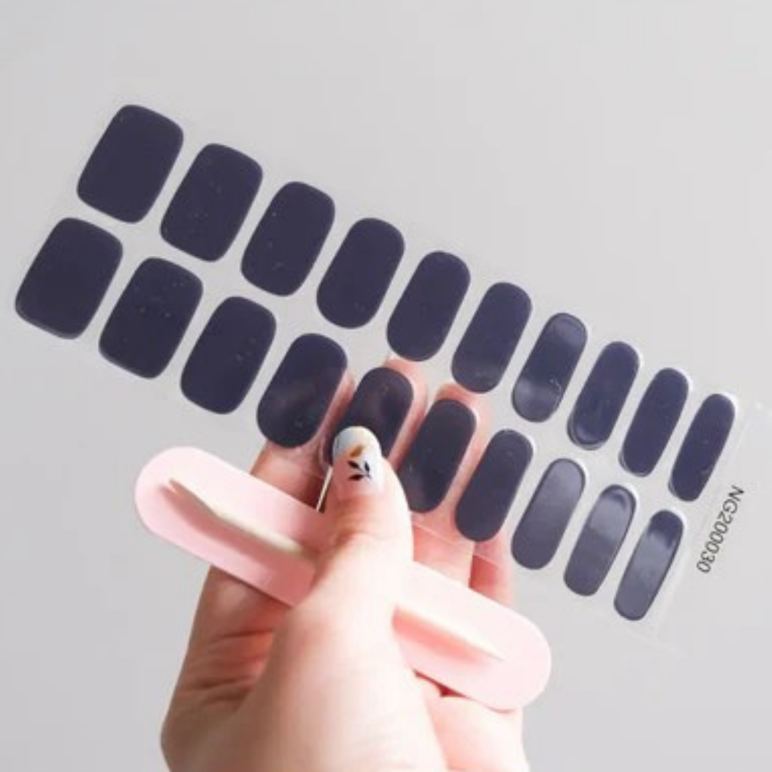 Pack Sticker Uñas Gel Autoadhesiva + Lámpara Uv Led 6w - Azul Profundo-2