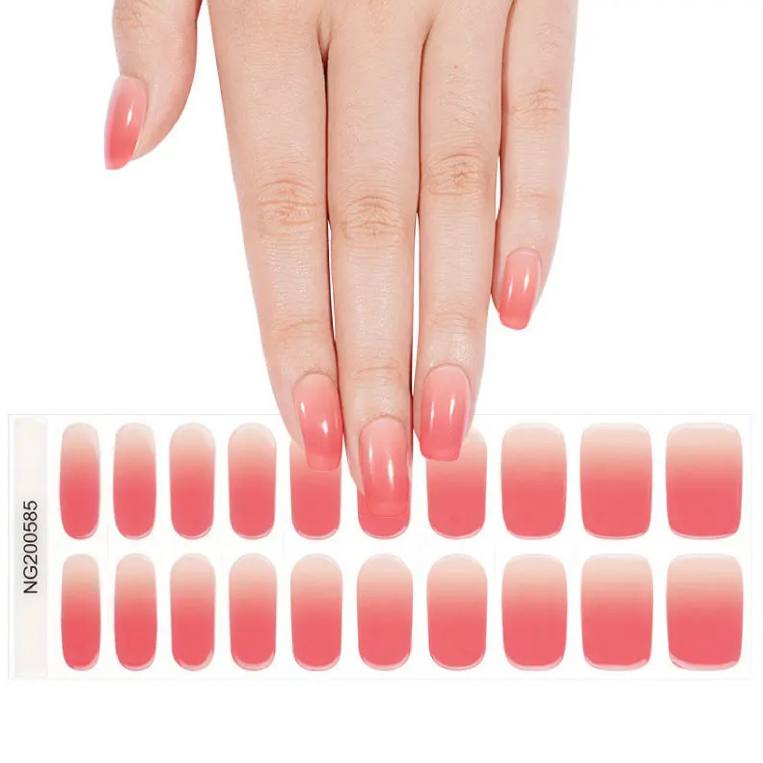 Uñas Gel Semi Curado Manicure - Degradé rosa Pastel-2