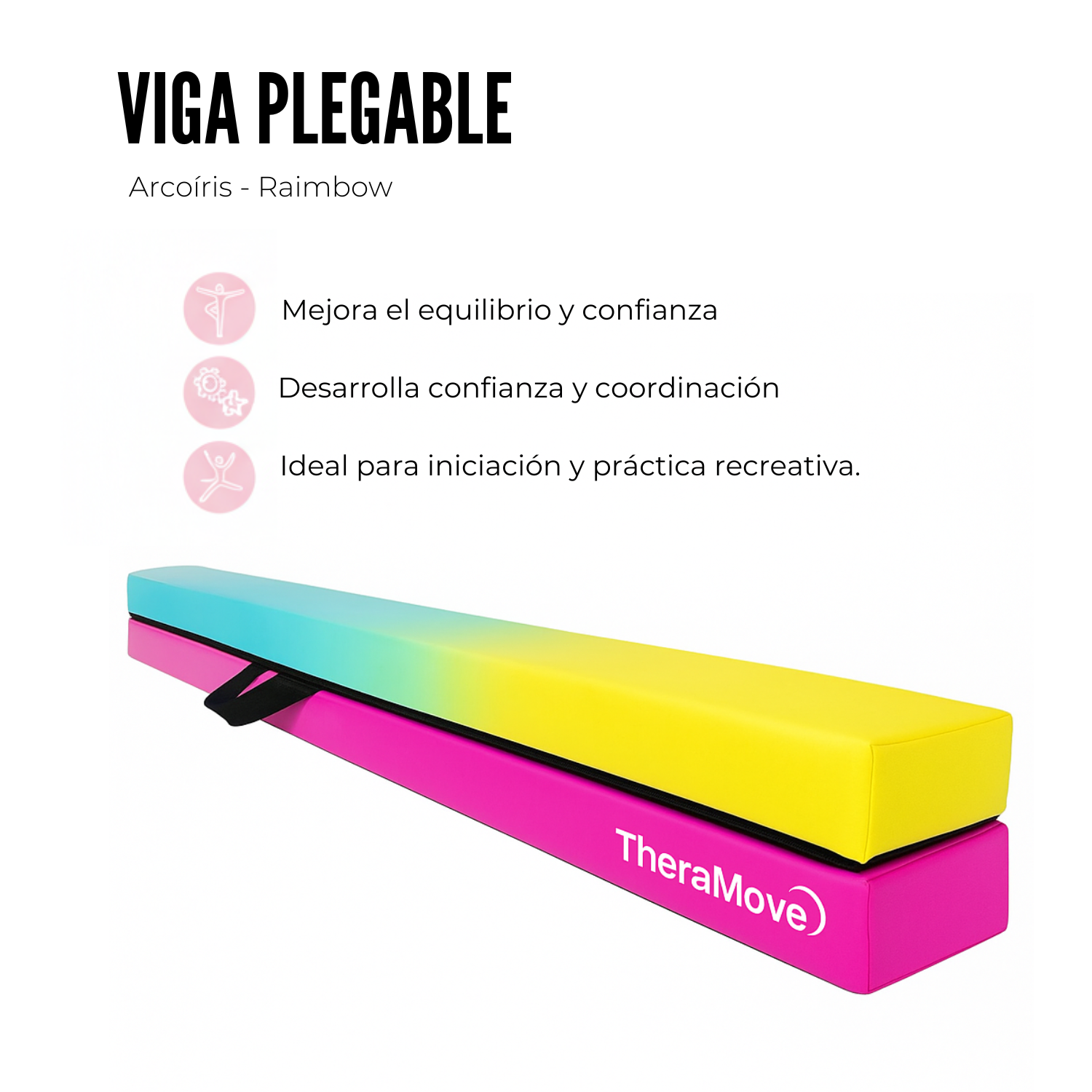 Viga Equilibrio Plegable 2 44m Gimnasia Art stica Rainbow-3