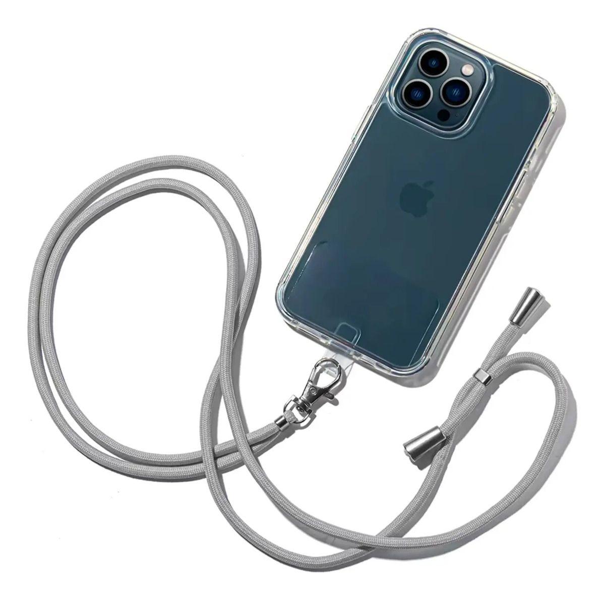 Correa Ajustable Y Parche Universal Para Celular - Gris-0