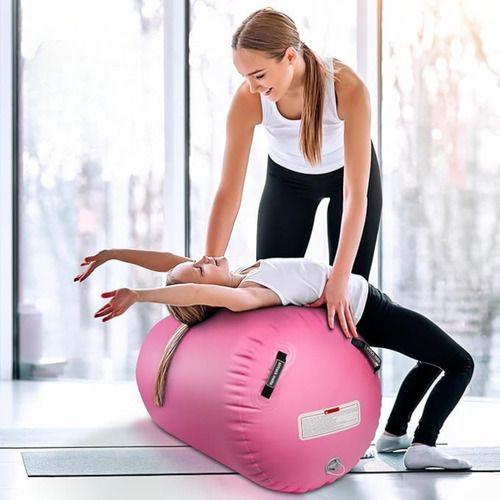 Air Track Roller 1*60cm + Kit Reparación Gimnasia Rosado Rosa-5