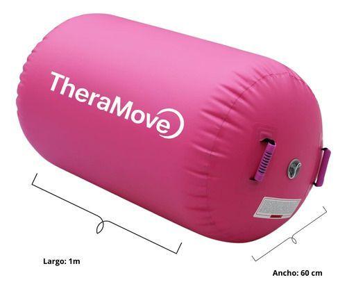 Air Track Roller 1*60cm + Kit Reparación Gimnasia Rosado Rosa-3