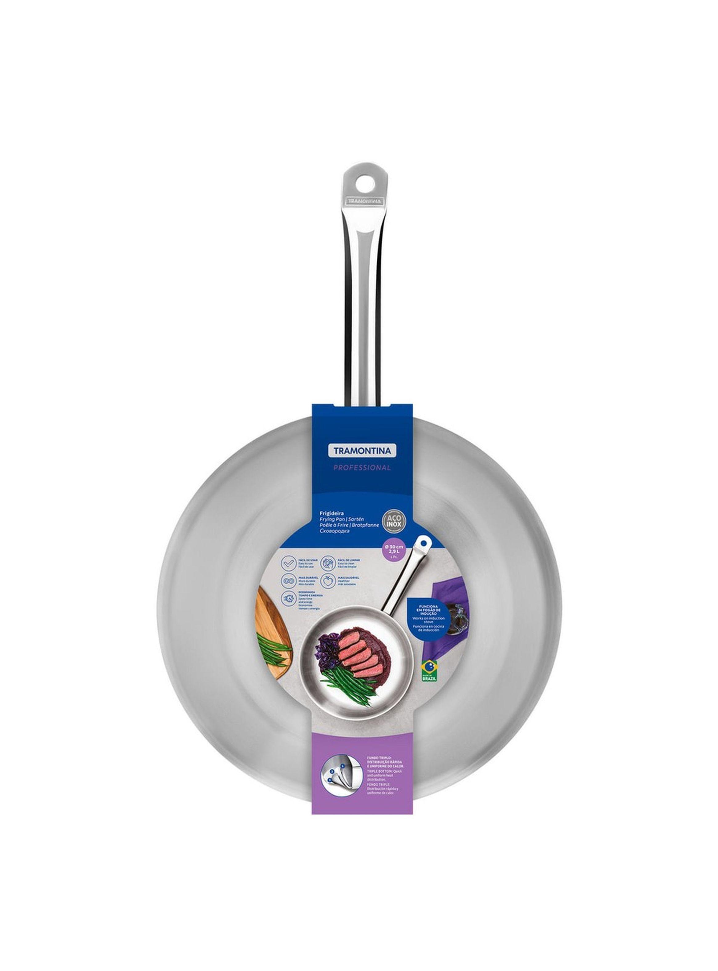 Sarten Tramontina Professional acero inoxidable fondo triple mango 30 cm 2 9 L-7