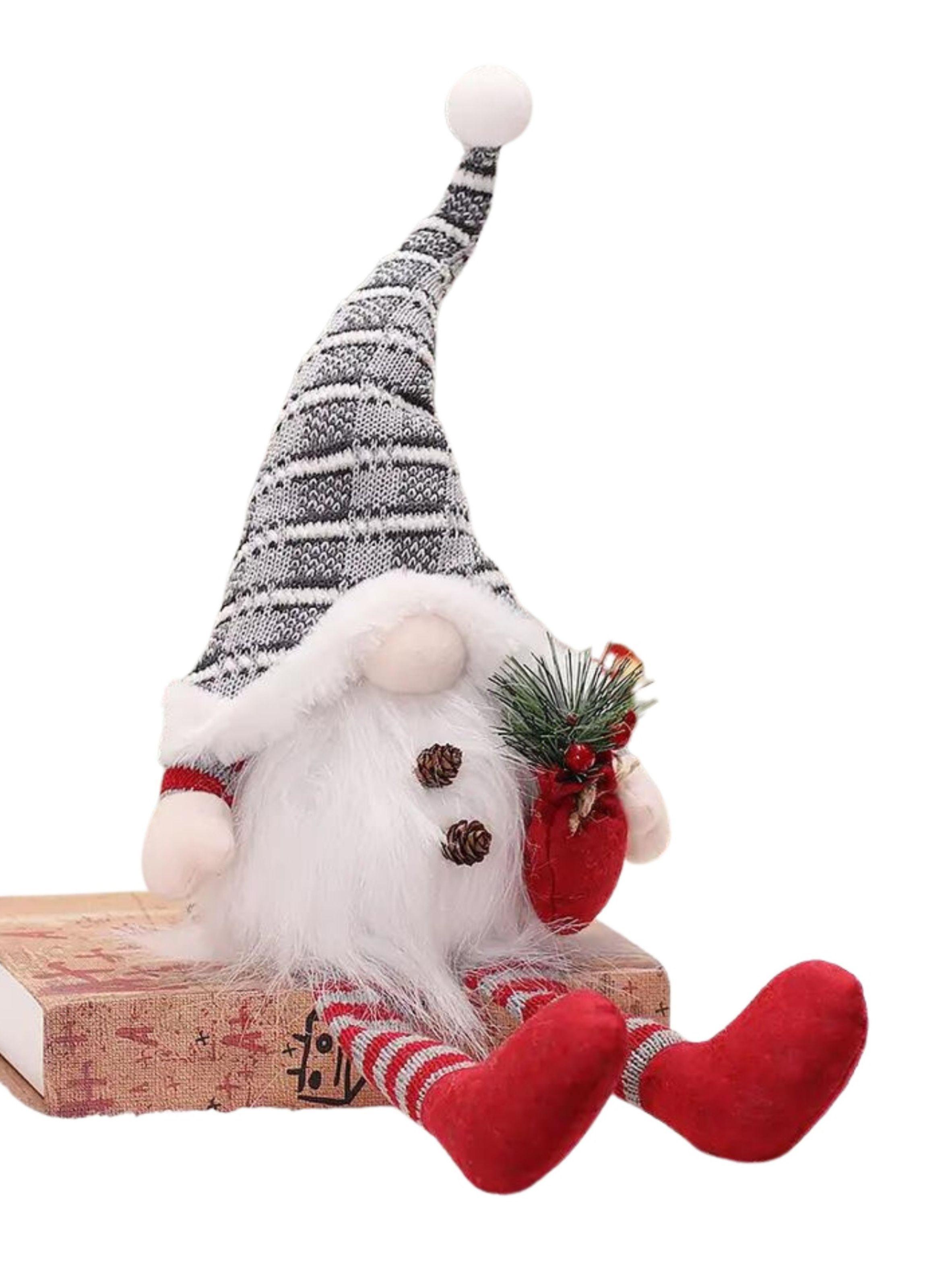 Pack 2 Duendes Luminosos Gorro Gris piernas largas y Gorro Rojo de Pie-2