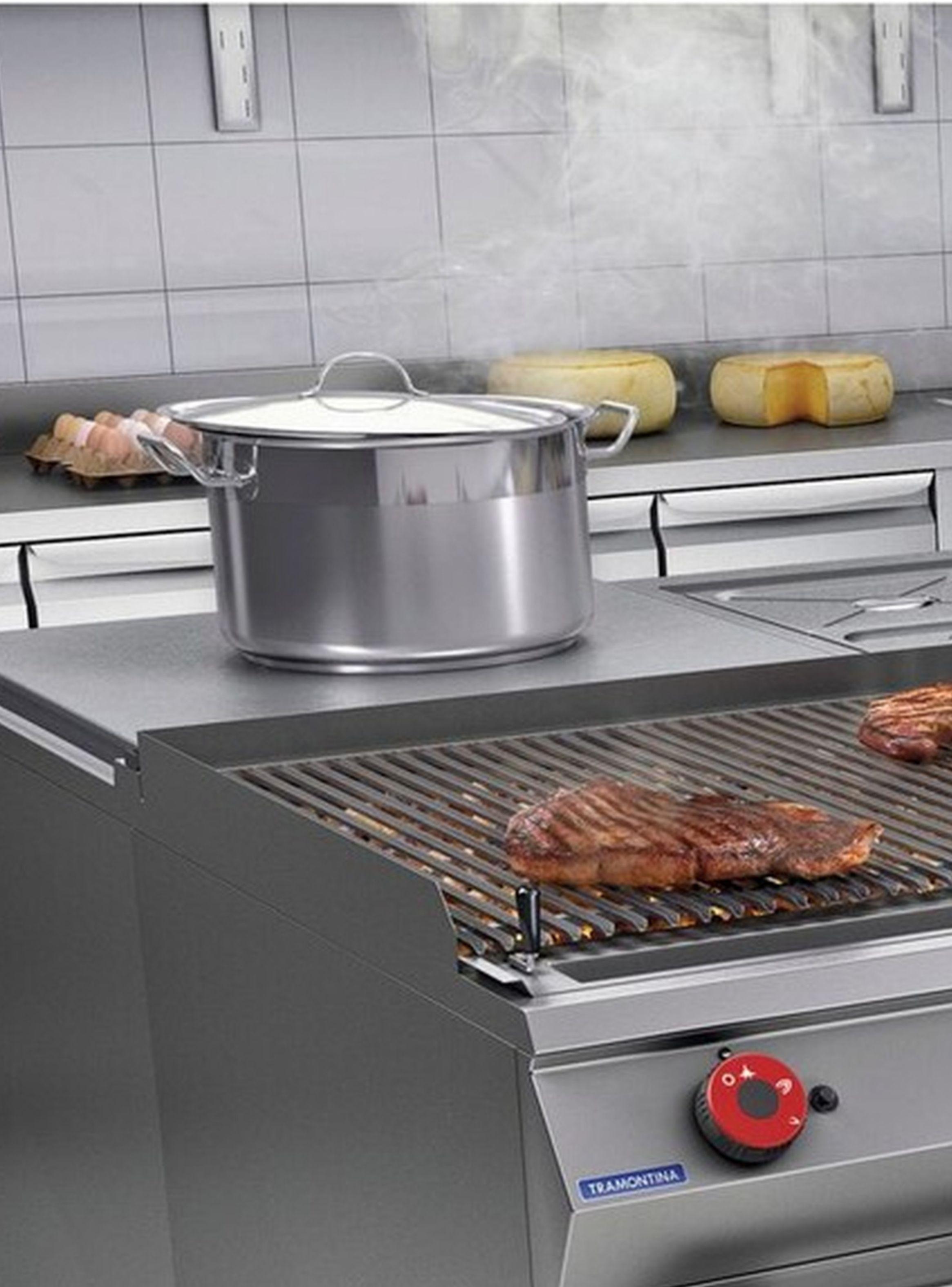Olla alta Tramontina Professional A.inoxidable fondo triple tapa asas 28cm 15.7L-1