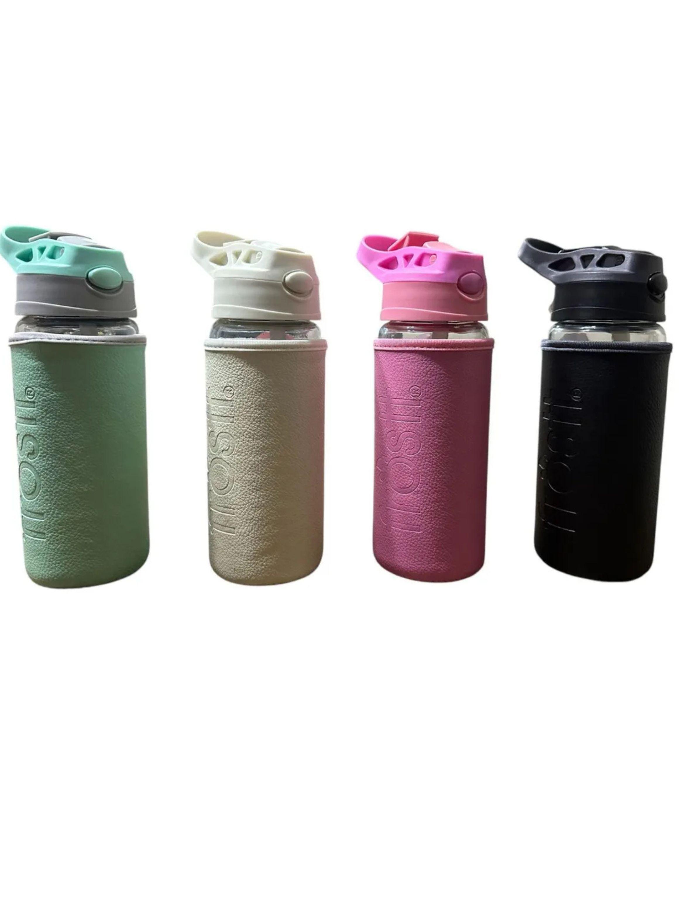 BOTELLA VIDRIO AQUA FUNDA COLOR 500 cc Verde-2