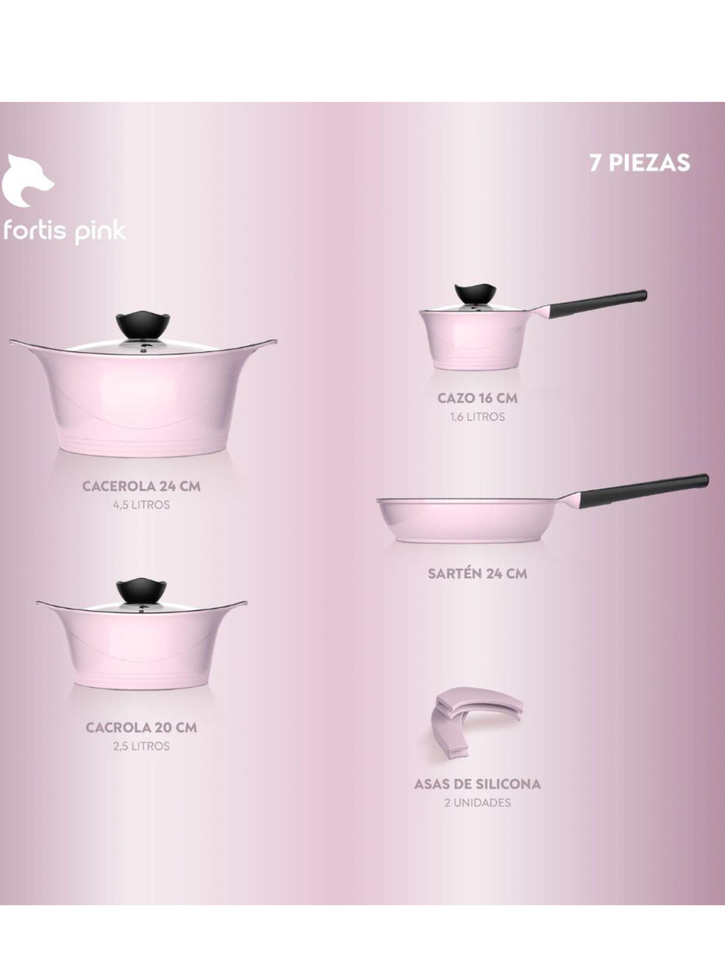 Bater a Cocina Aluminio Fundido 7 piezas Fortis Pink-5
