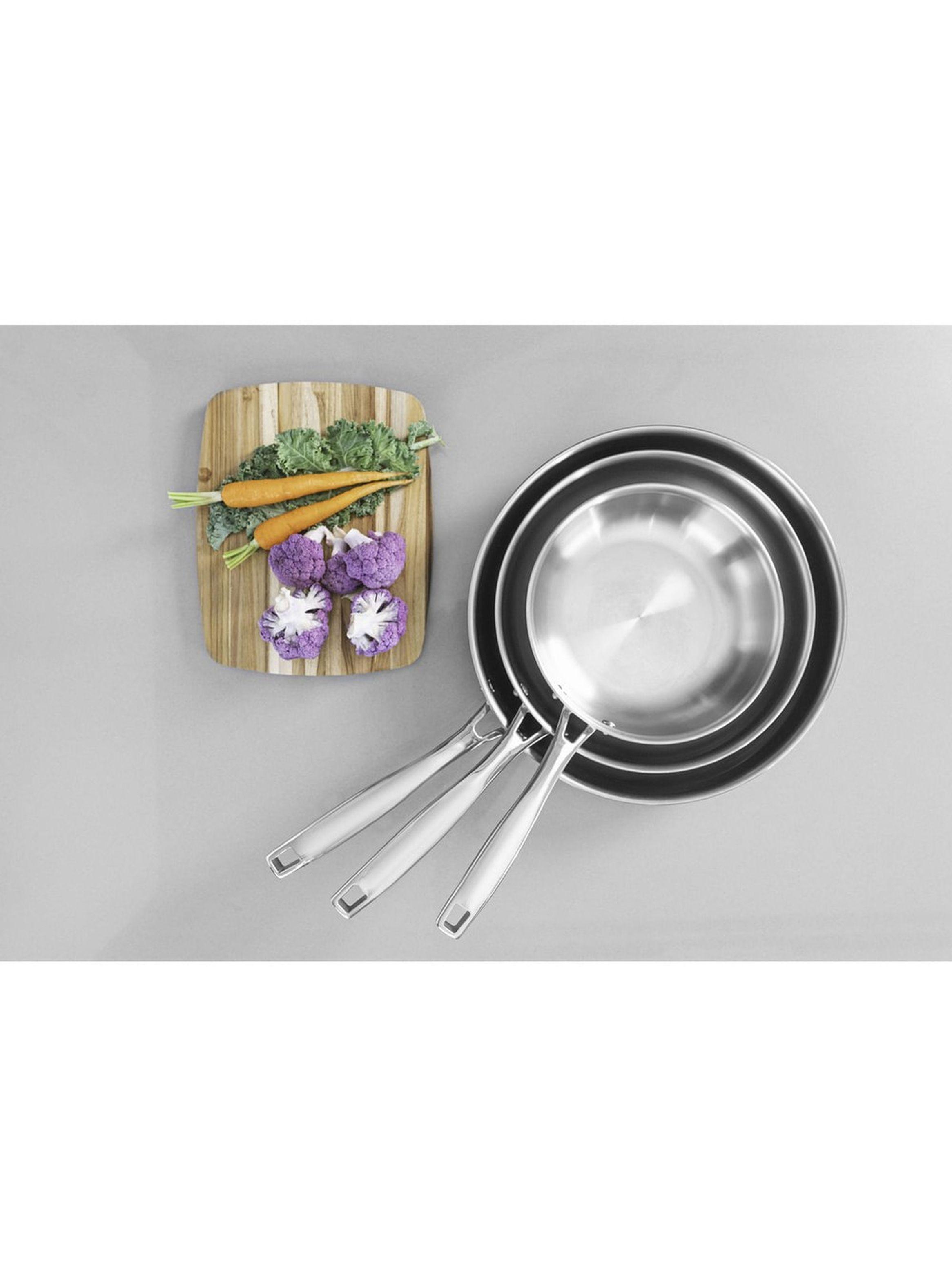 Sart n Tramontina Grano de acero inoxidable con cuerpo triple y mango 26 cm 2 2 L-3