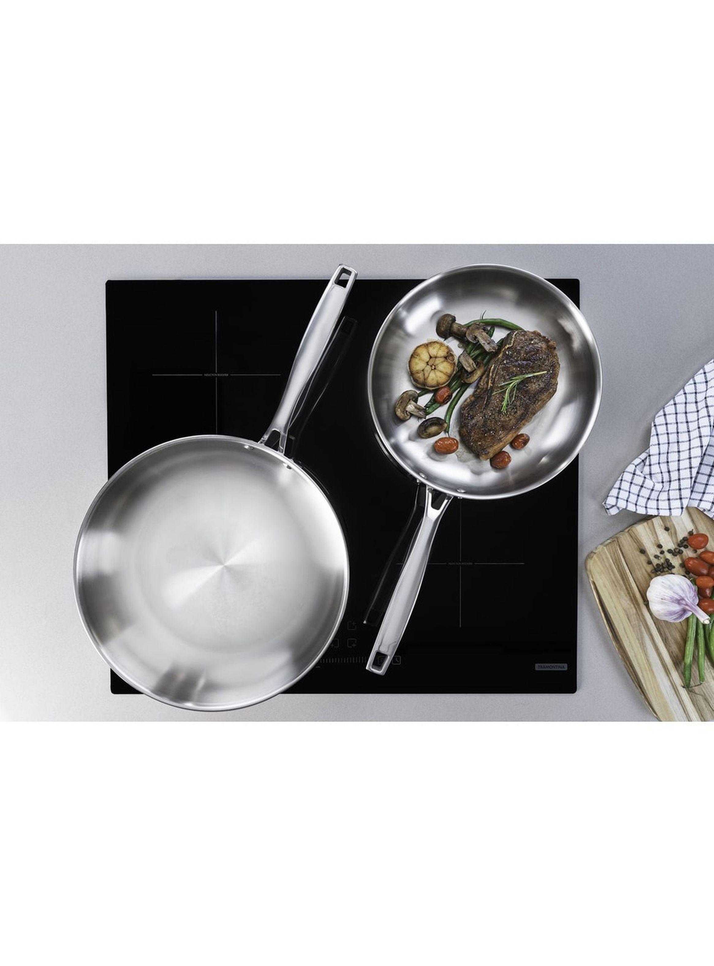 Sart n Tramontina Grano de acero inoxidable con cuerpo triple y mango 26 cm 2 2 L-5