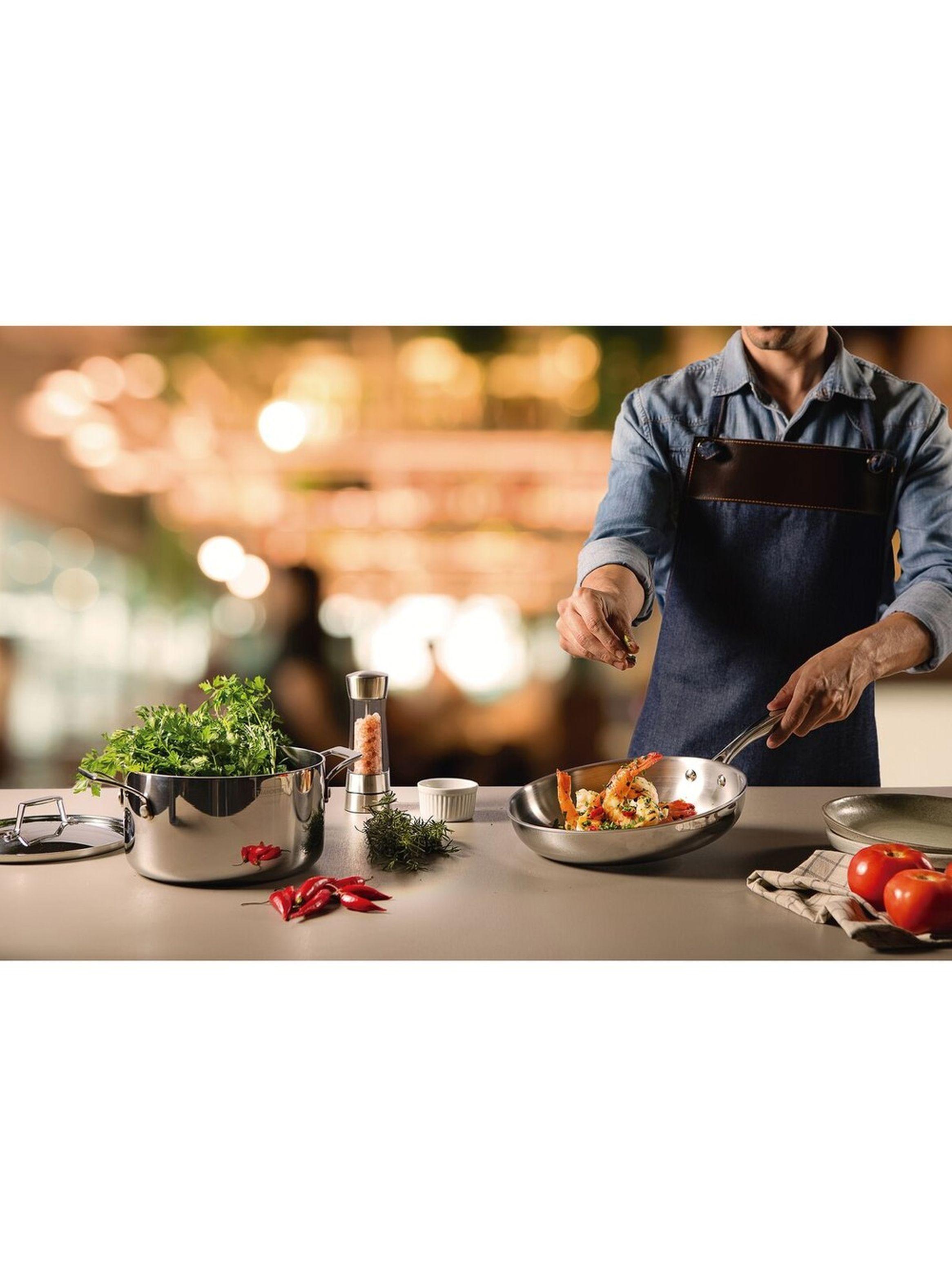 Sart n Tramontina Grano de acero inoxidable con cuerpo triple y mango 26 cm 2 2 L-6