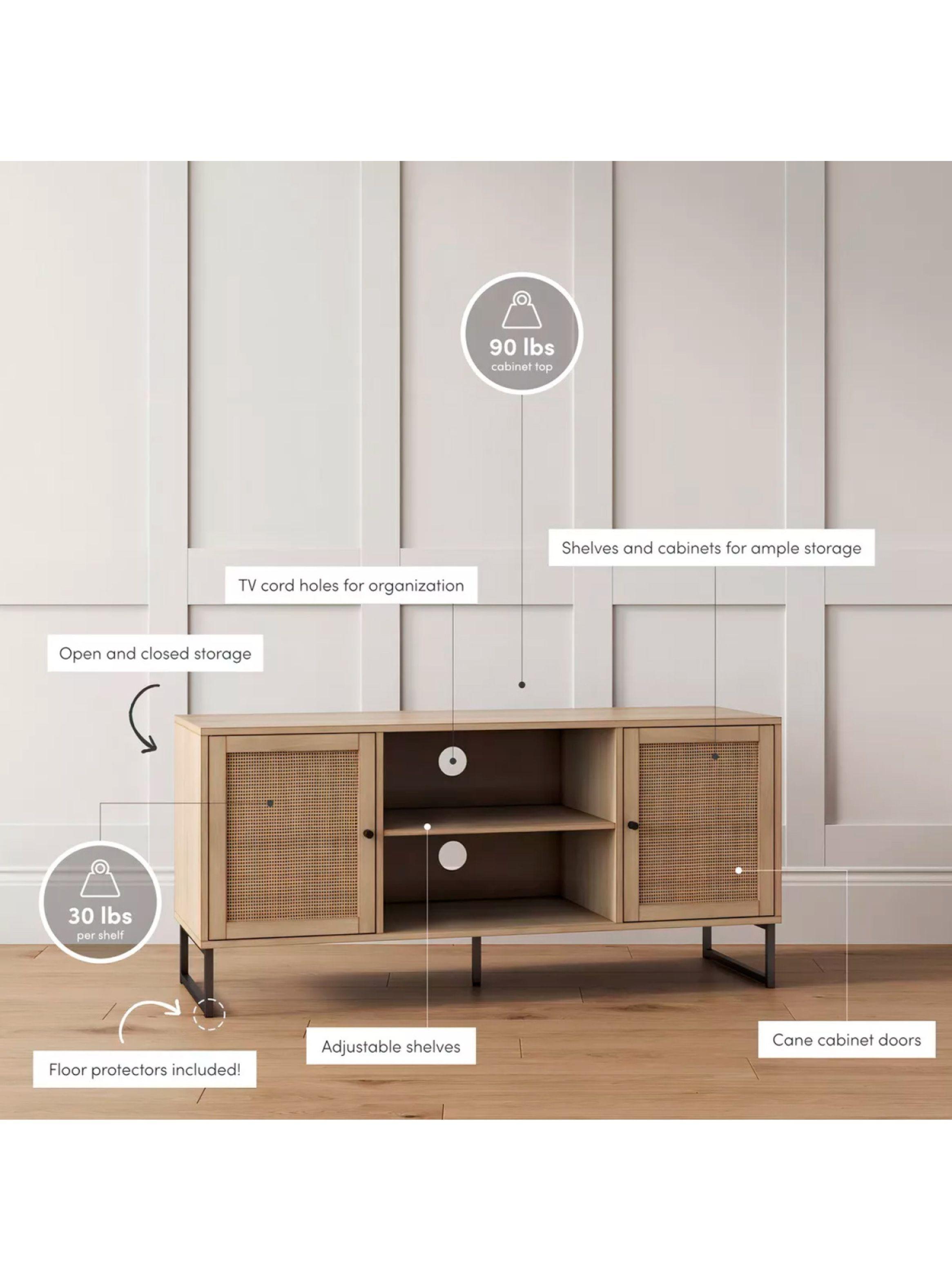 Rack de TV o Buffet Rattan Rustico Dos Puertas-4