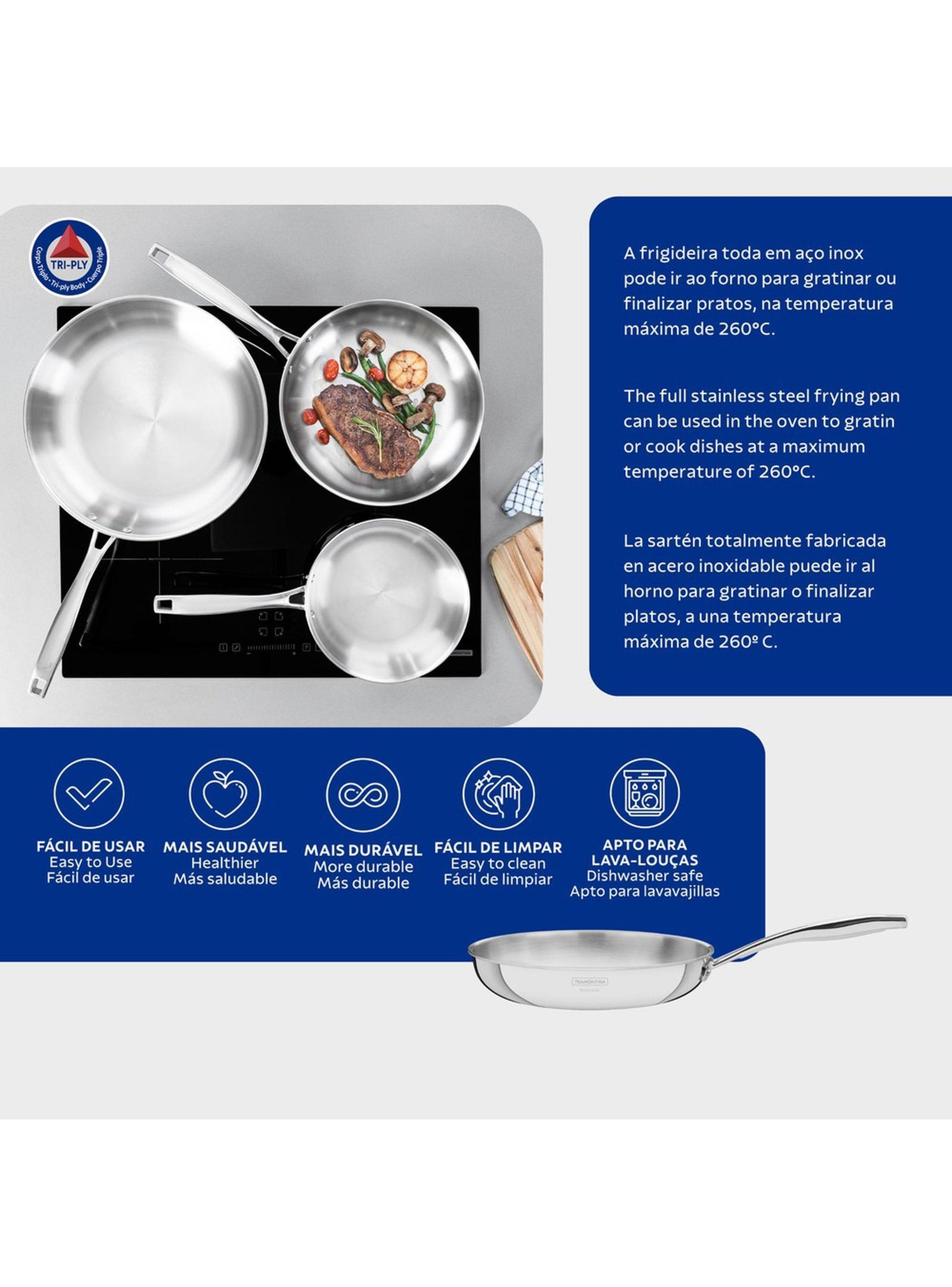 Sarten de Acero Cuerpo Triple 30 cm 3 4 L Tramontina Grano-7