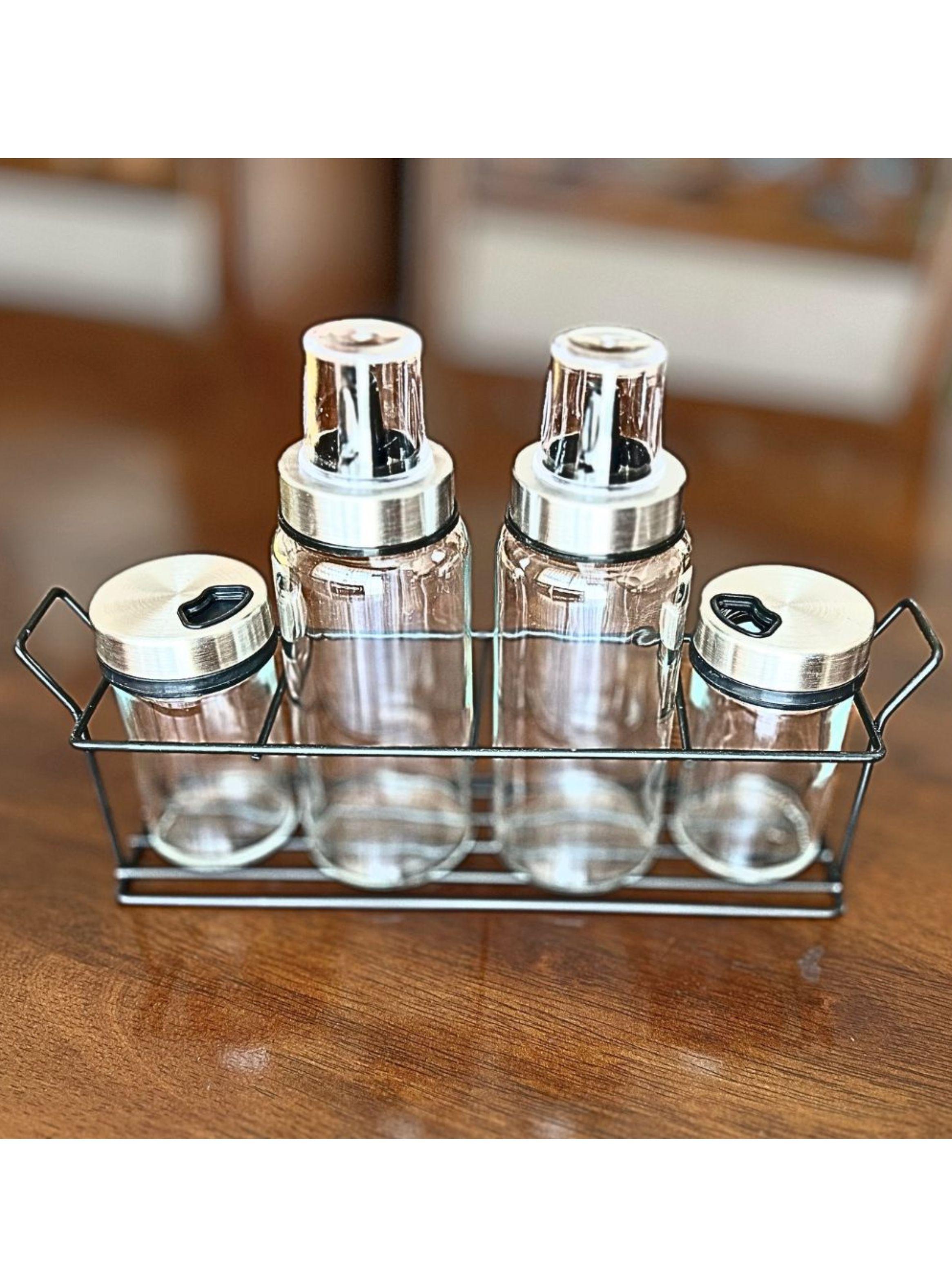 Set Mantel 140 cm x 200 cm lino y Alcuza de 4 piezas-6