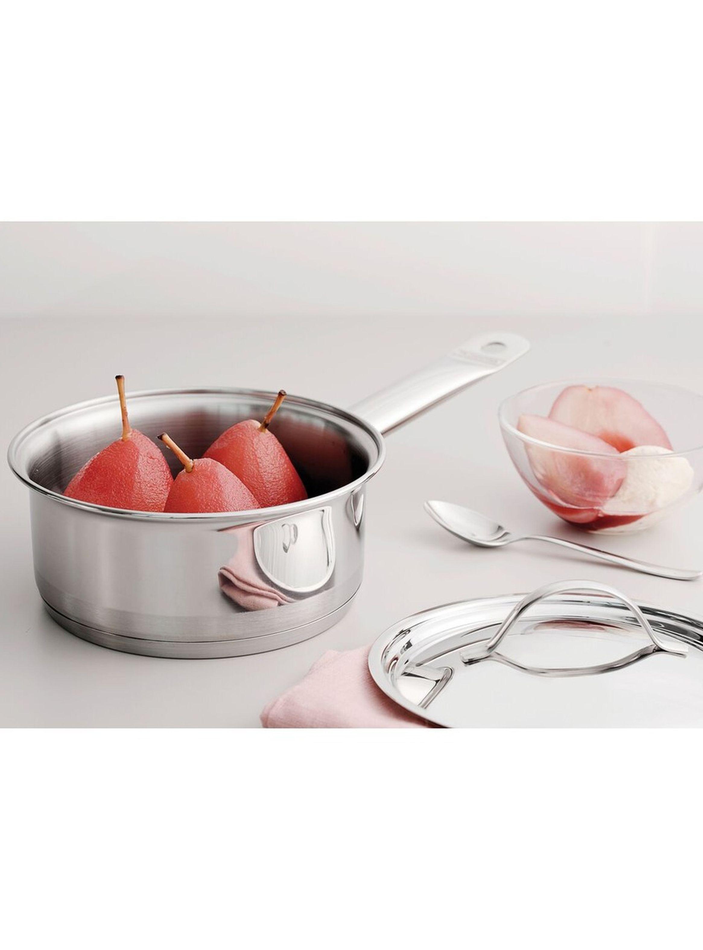 Olla Tramontina Professional de acero inoxidable fondo triple con tapa plana detalle satinado 20 cm-4
