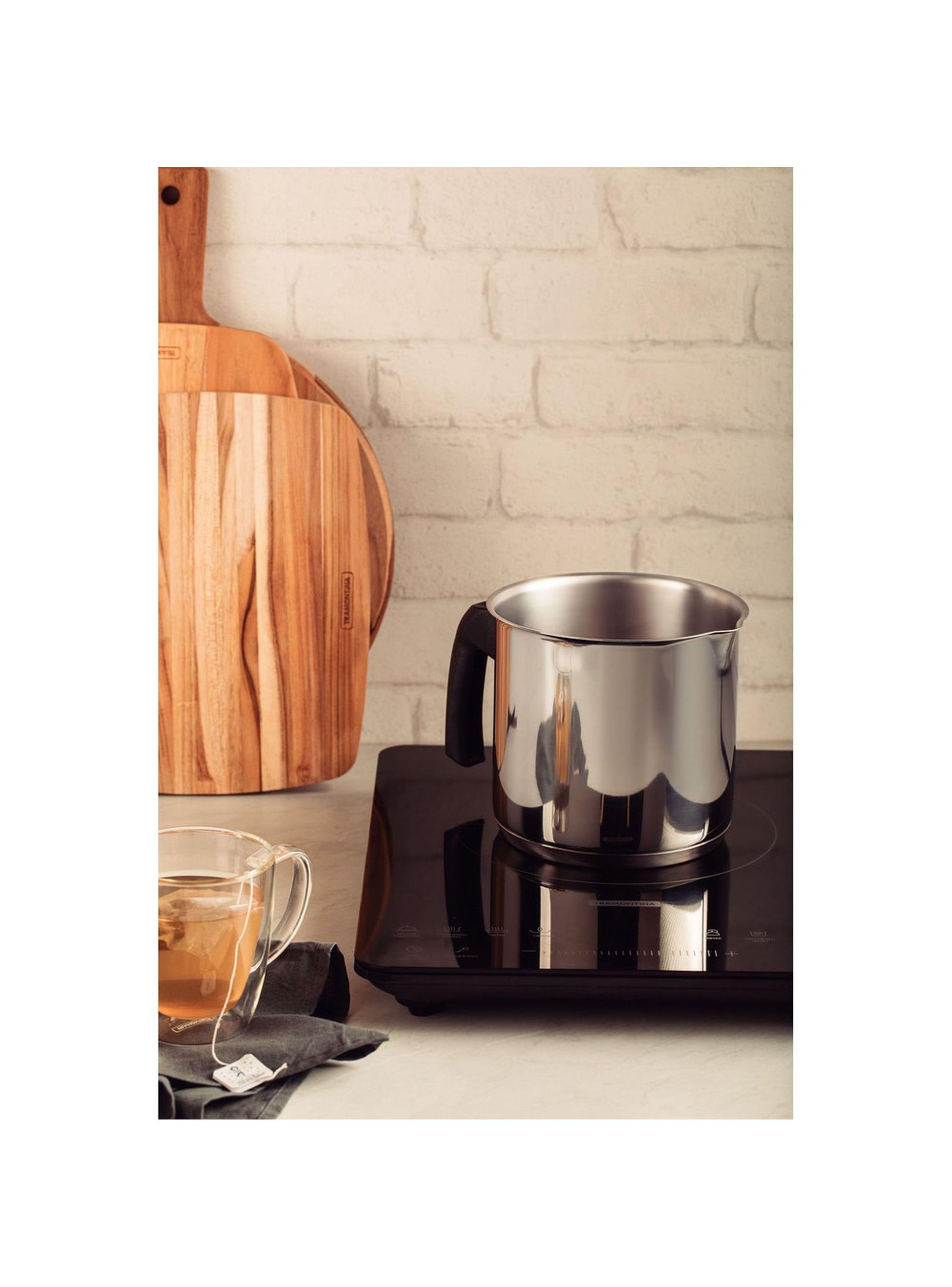 Hervidor Allegra de acero inoxidable con fondo triple y mango de baquelita de 14 cm y 2 l Tramontina-4