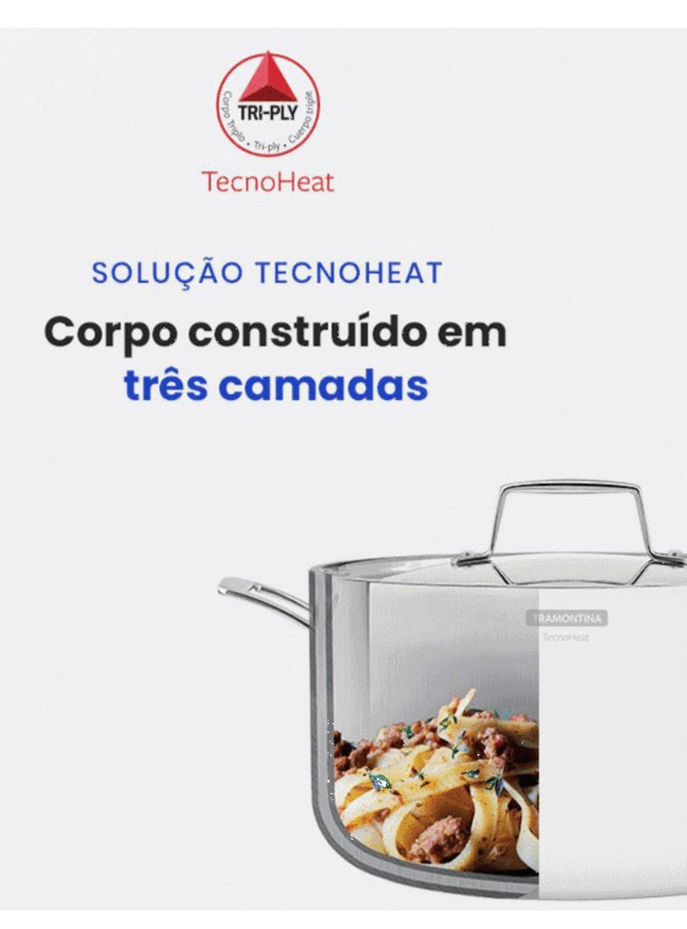 Bateria Tramontina Grano de acero inoxidable con cuerpo triple 4 piezas-5