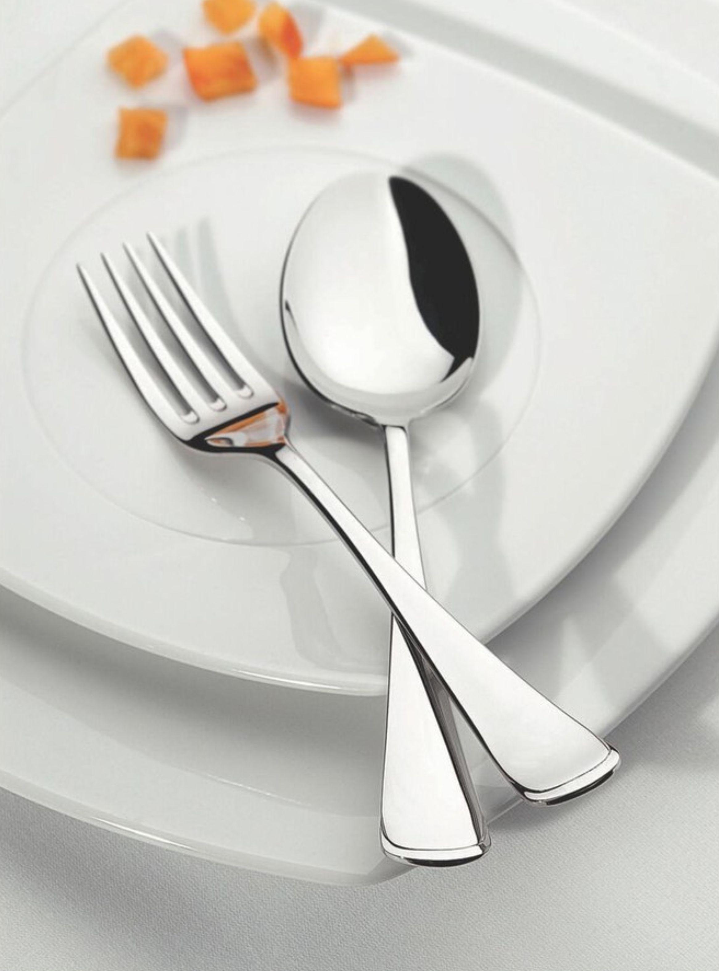 Juego de cubiertos de 130 piezas Tramontina M naco de acero inoxidable con cuchillos de mesa forjado-3