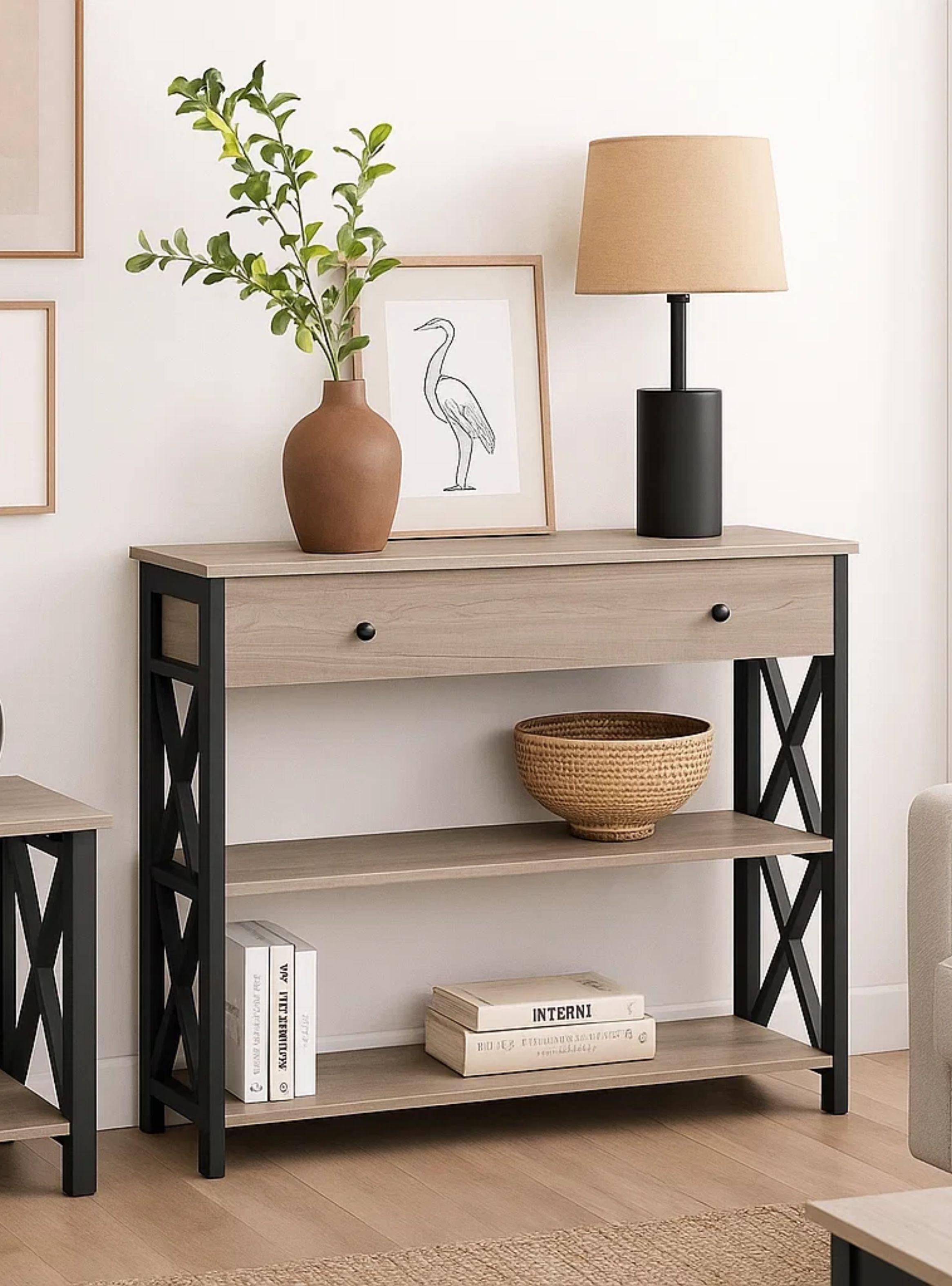 Arrimo con Caj n y 2 Estantes de Almacenaje-2