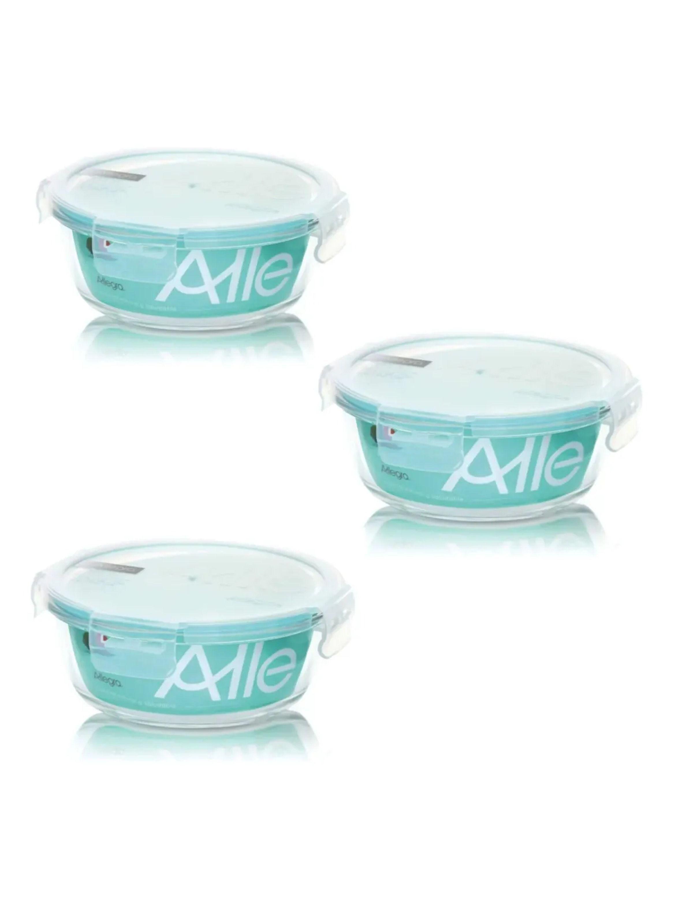 Pack de 3 Contenedores Herm tico De Vidrio Redondo 370 Ml-3
