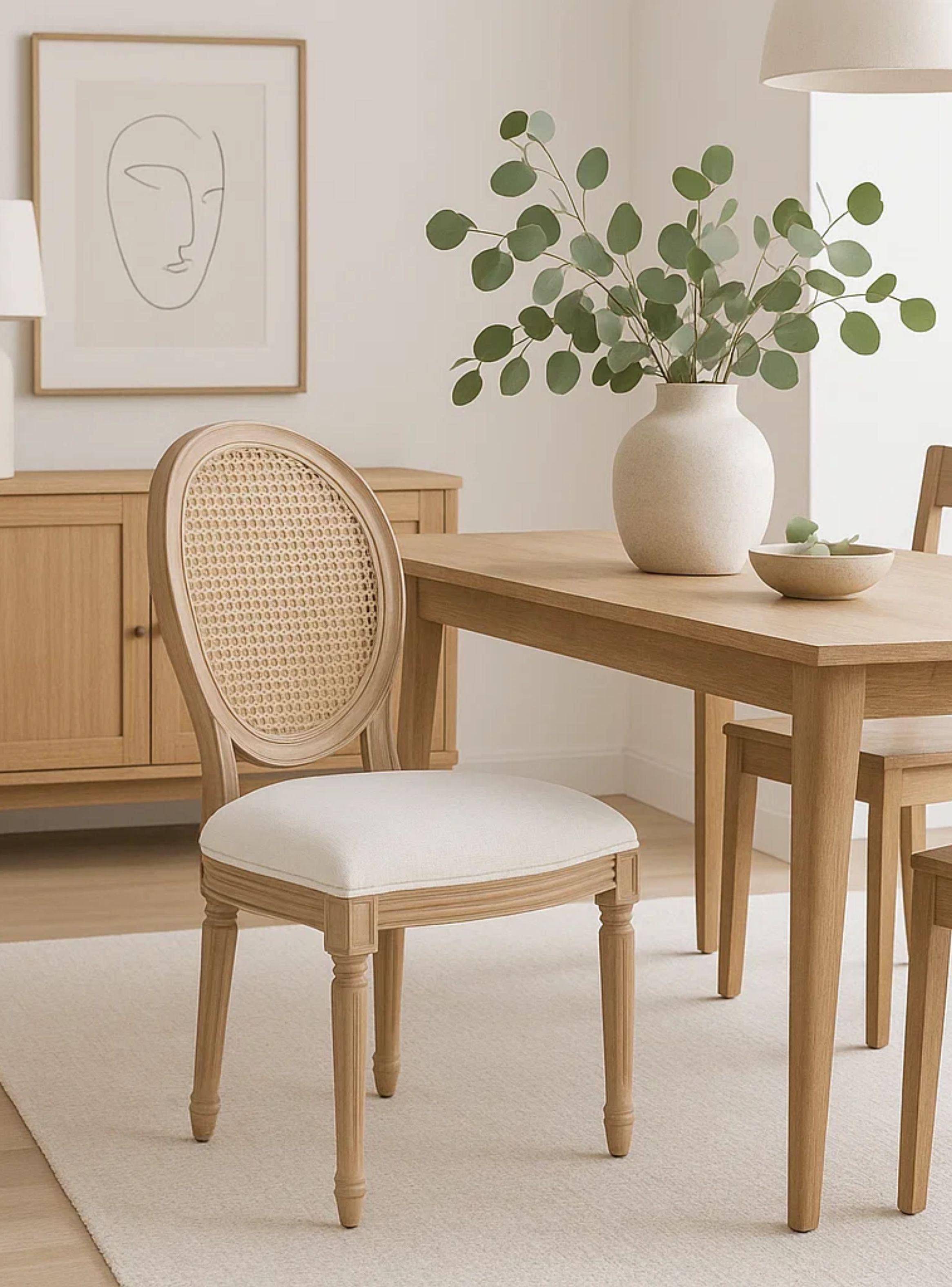 Silla de Comedor Madera Acolchada Luis XV-4