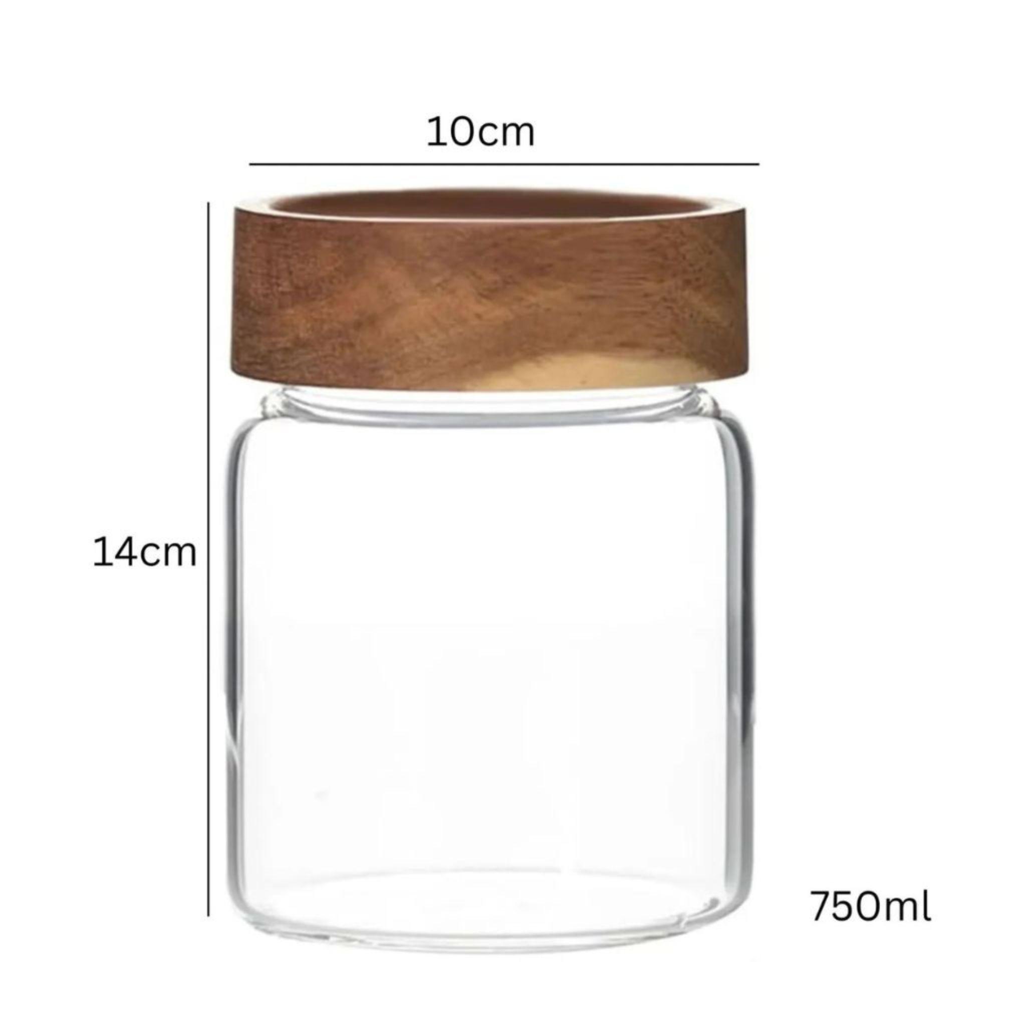 Set 3 frasco tapa madera 3 medidas 1 x 1Litro 1 x 0 75 litros 1 x 0 5 litros-5