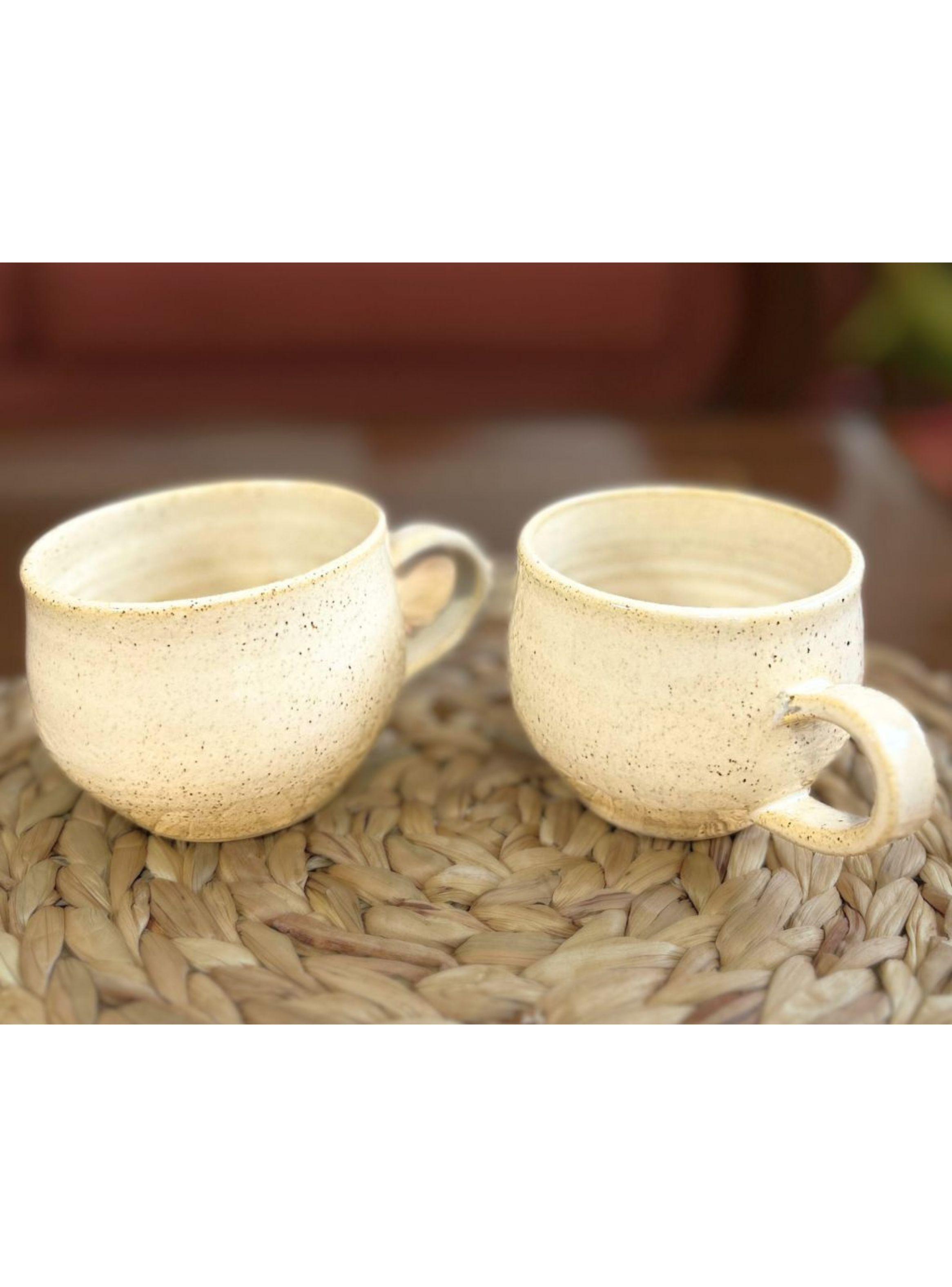 Set 2 Mug color crema Cerámica Gres-2