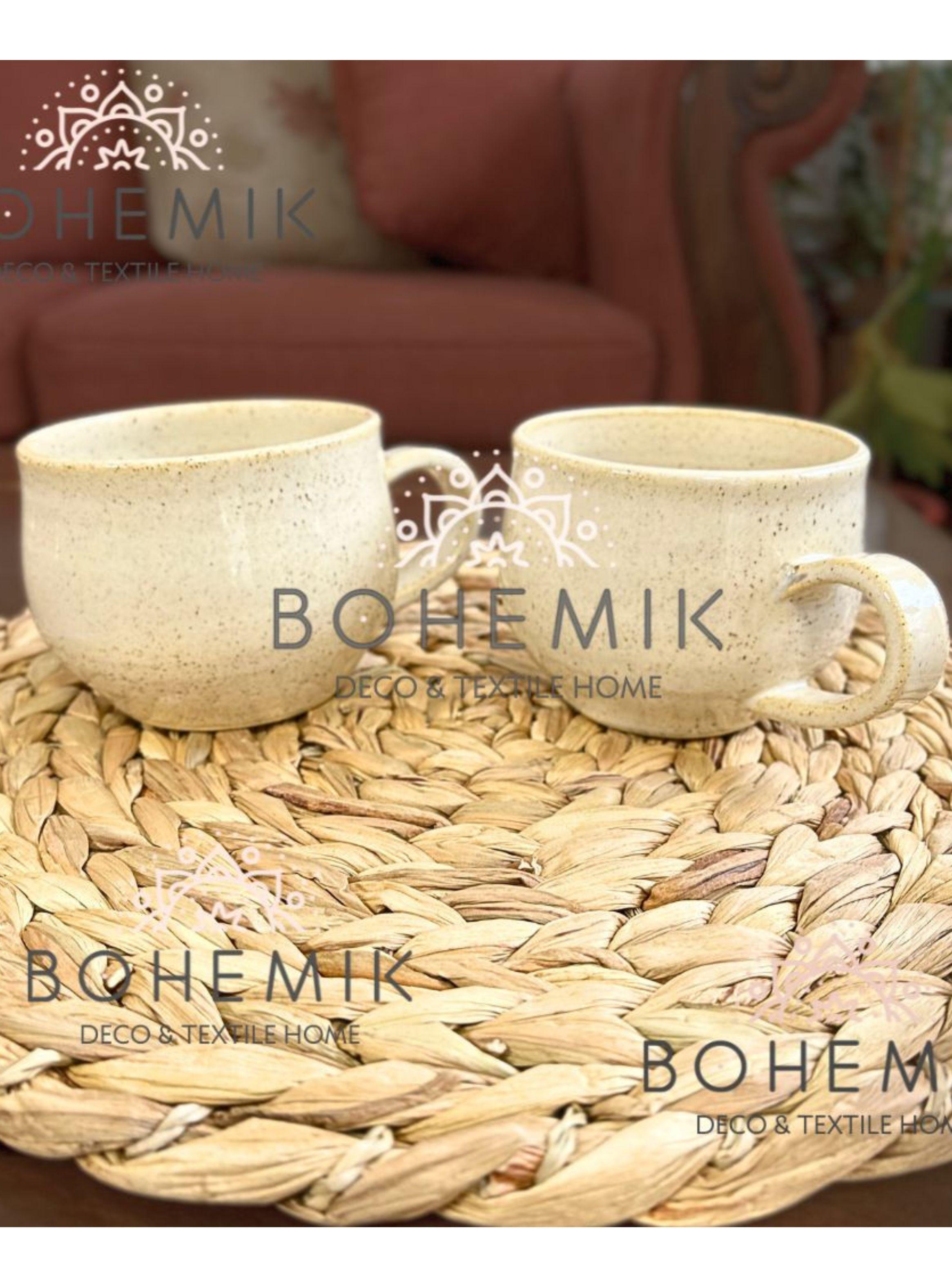 Set 2 Mug color crema Cerámica Gres-3