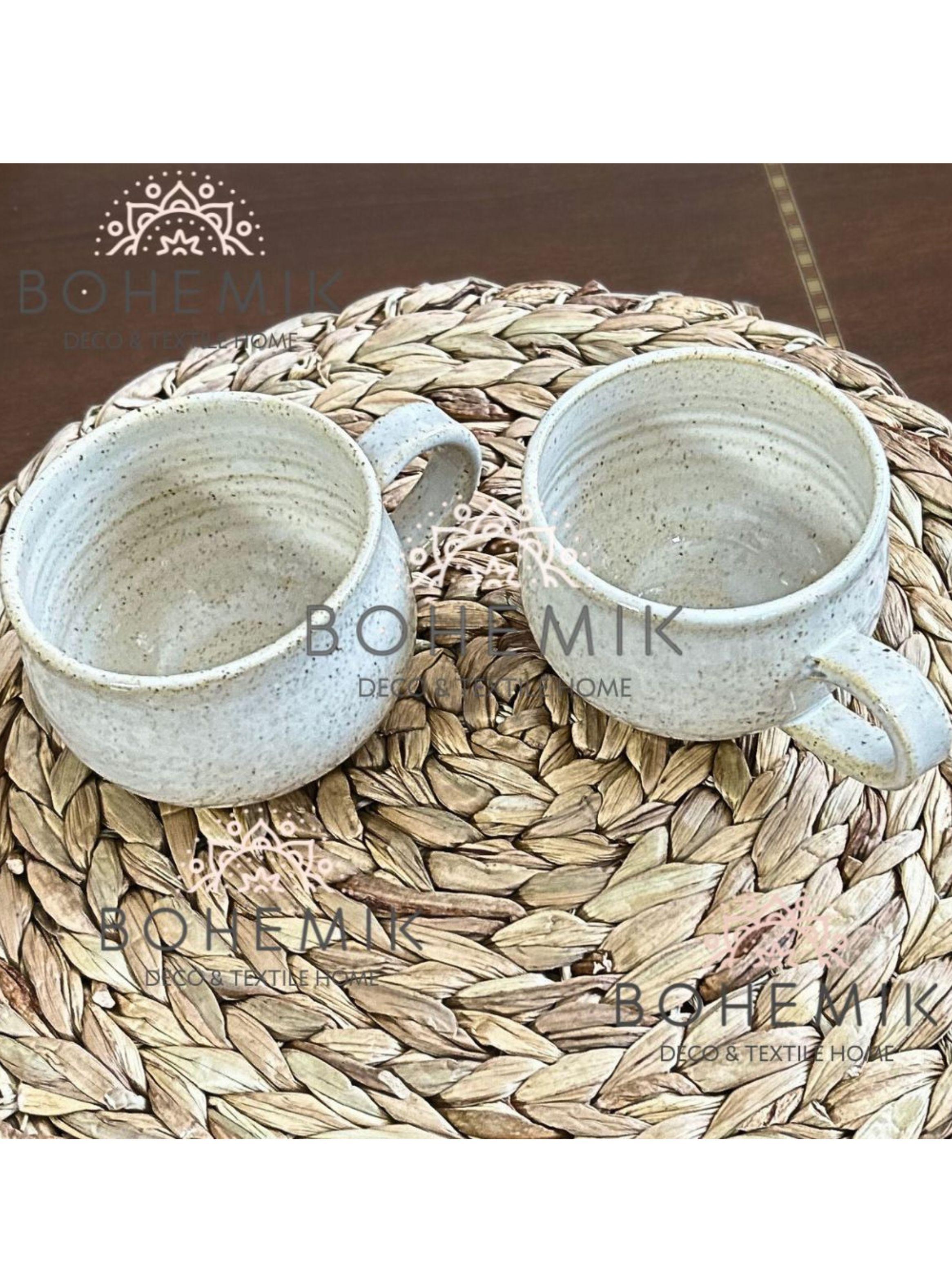 Set 2 Mug color crema Cerámica Gres-5