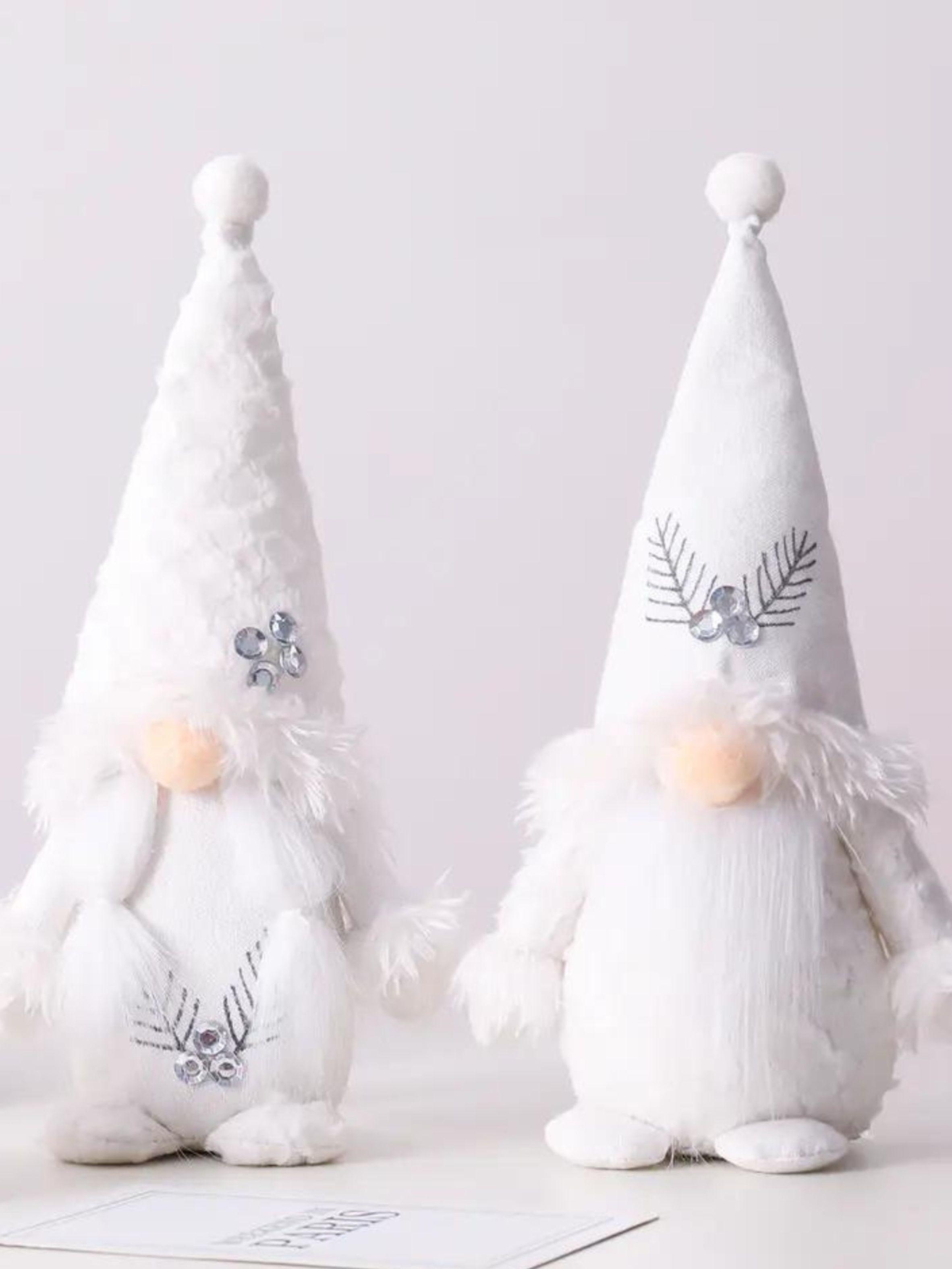 Pareja de Duendes Navideños tonos Blancos-3