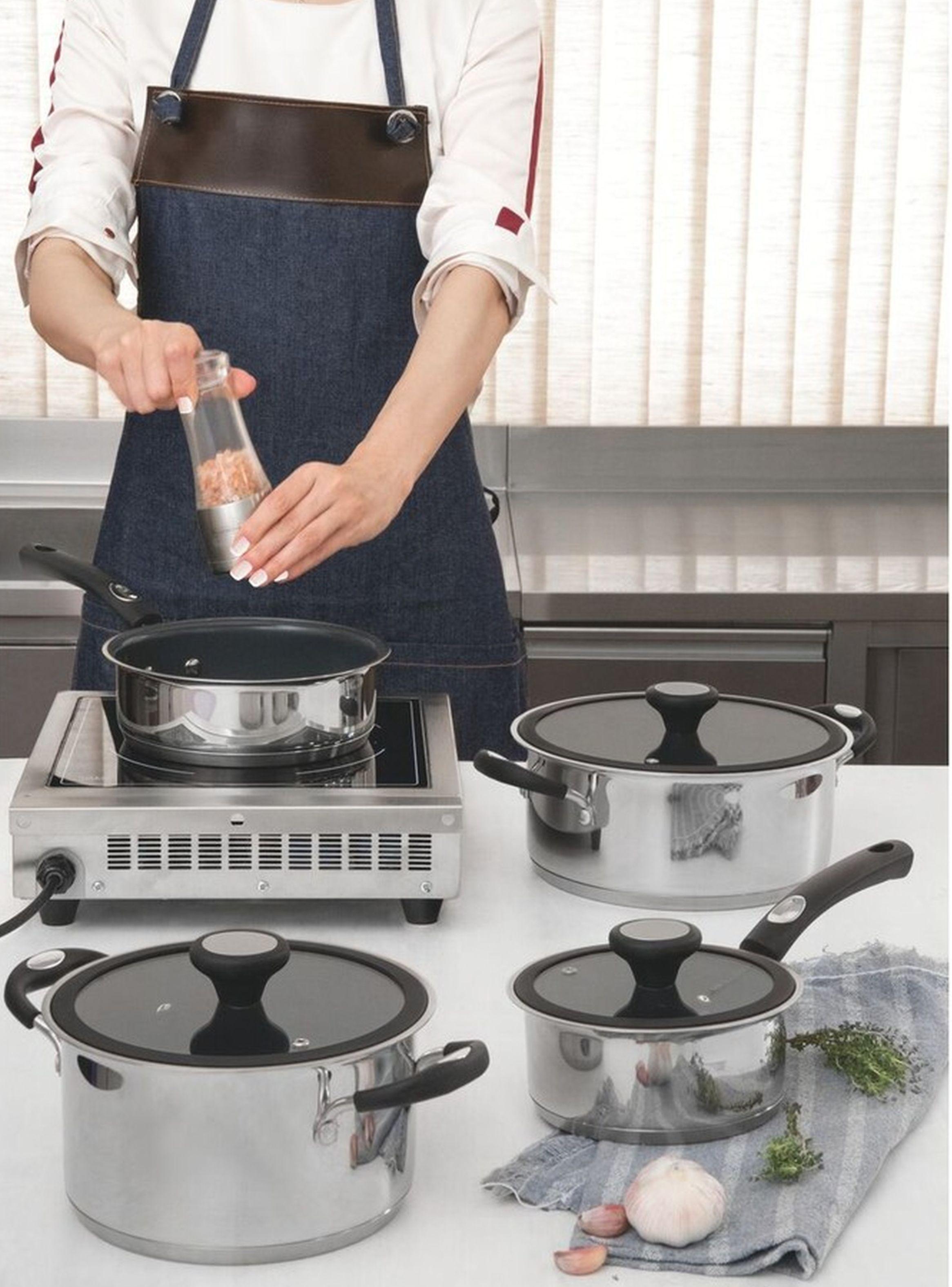 Bateria de Cocina en Acero Triple Fondo 4 Pzas Tramontina Solar Ceramic-2