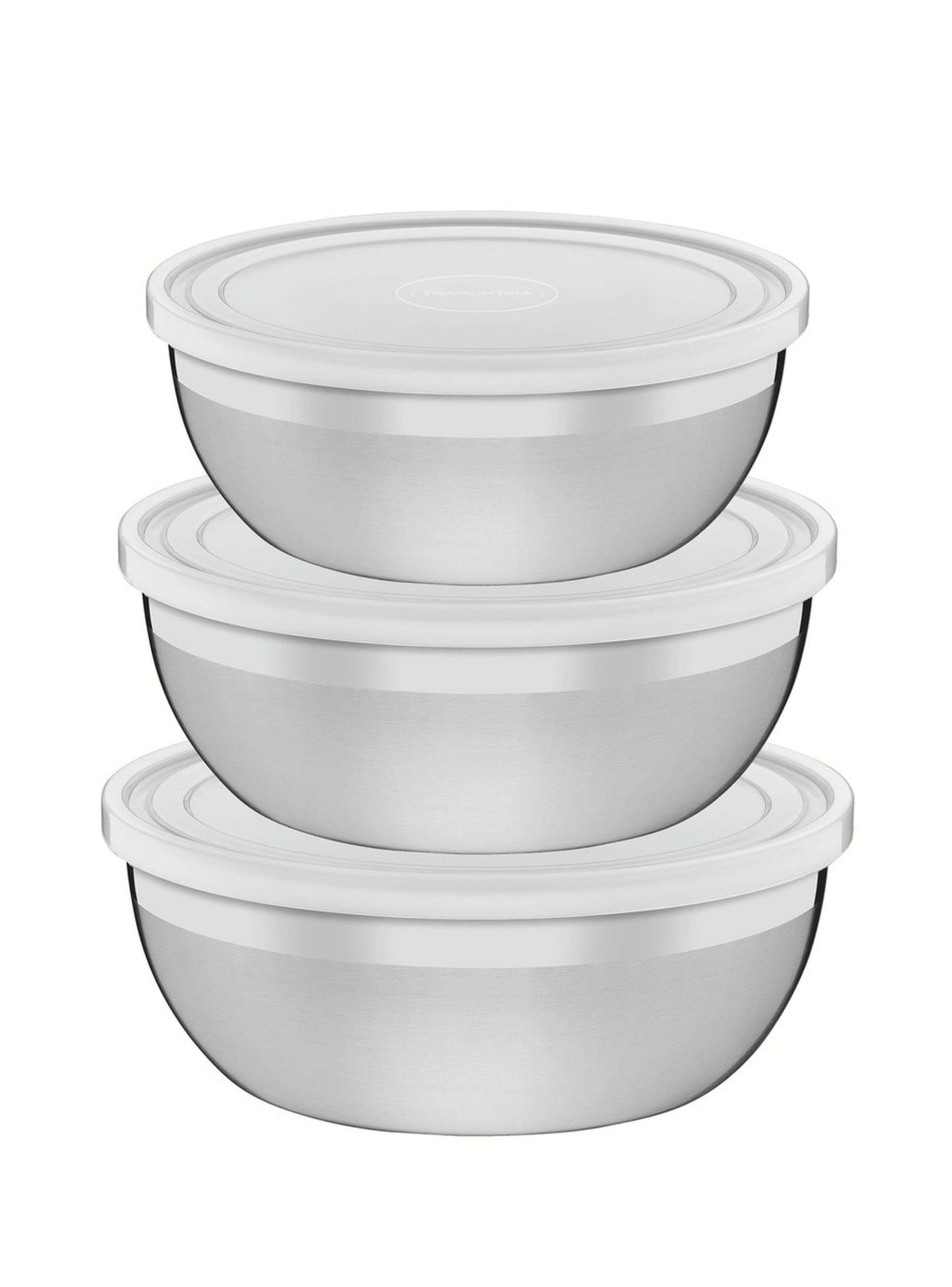 Juego contenedores Freezinox acero inoxidable tapa plastica 3 piezas Tramontina-0