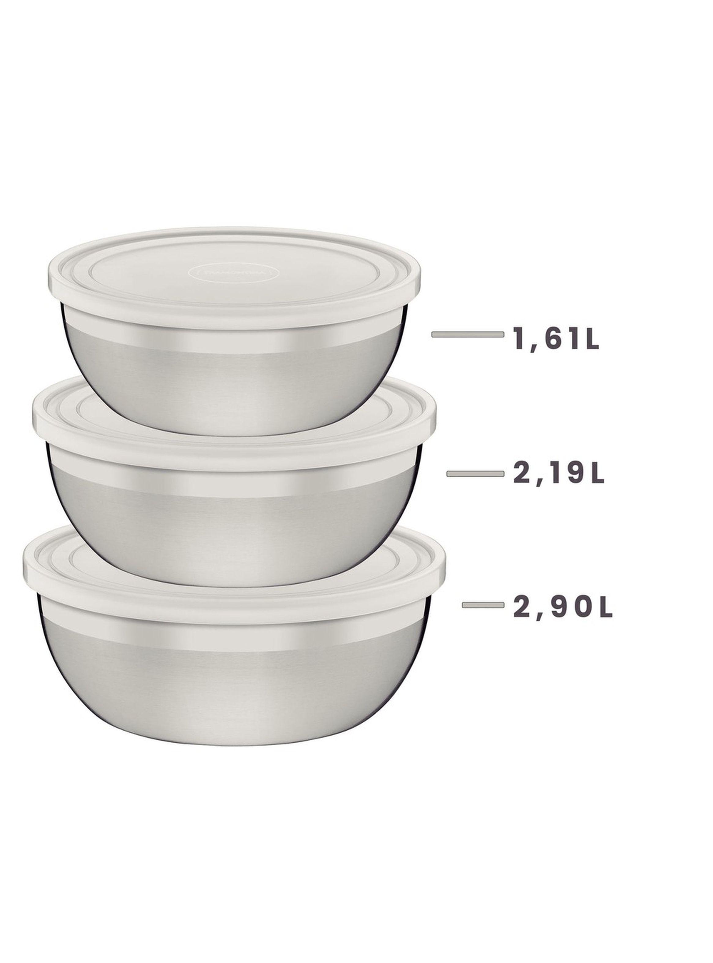 Juego contenedores Freezinox acero inoxidable tapa plastica 3 piezas Tramontina-1