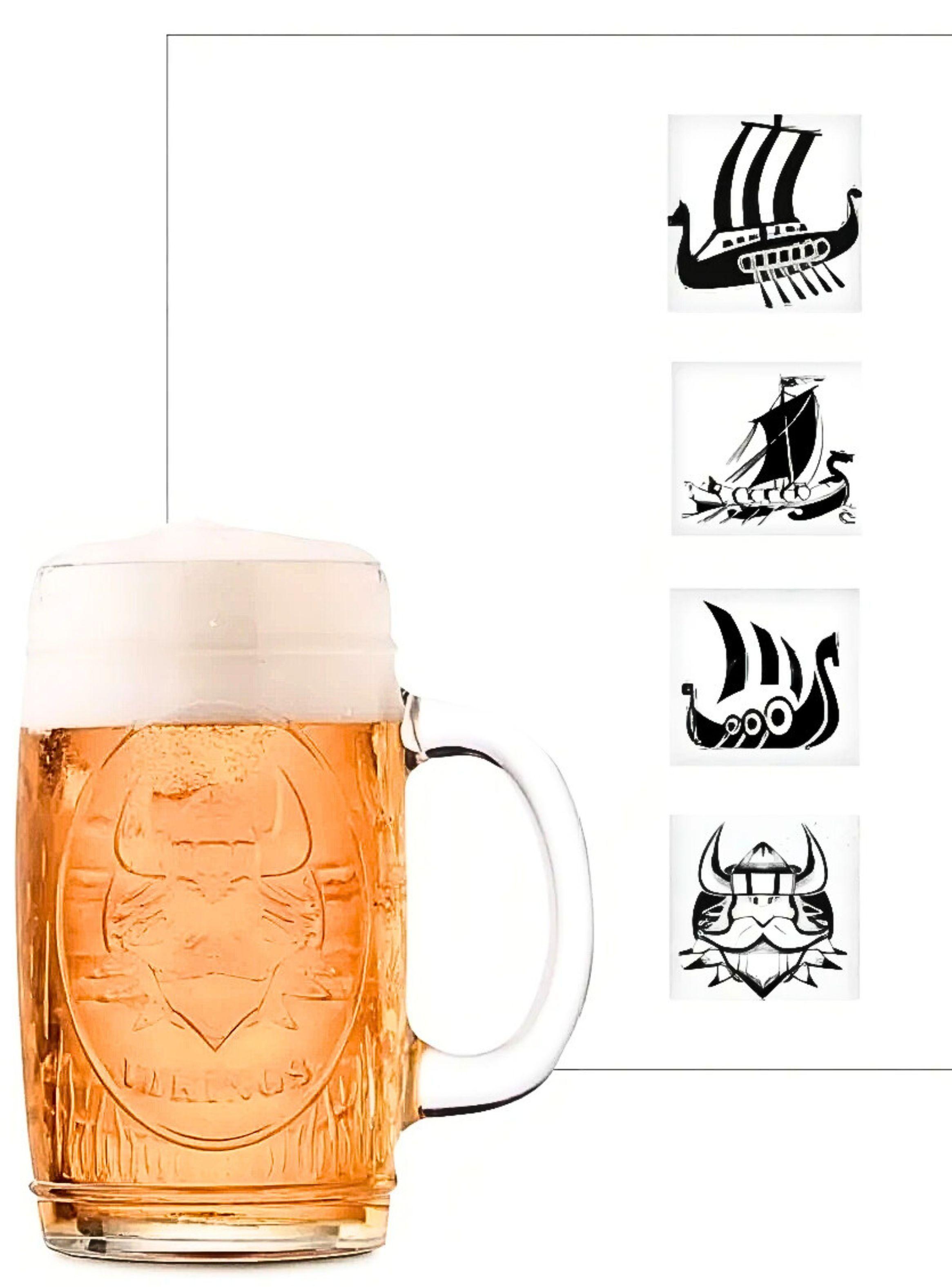 Set de 4 Vasos Cerveceros de Vidrio 480 ml Vikings-2