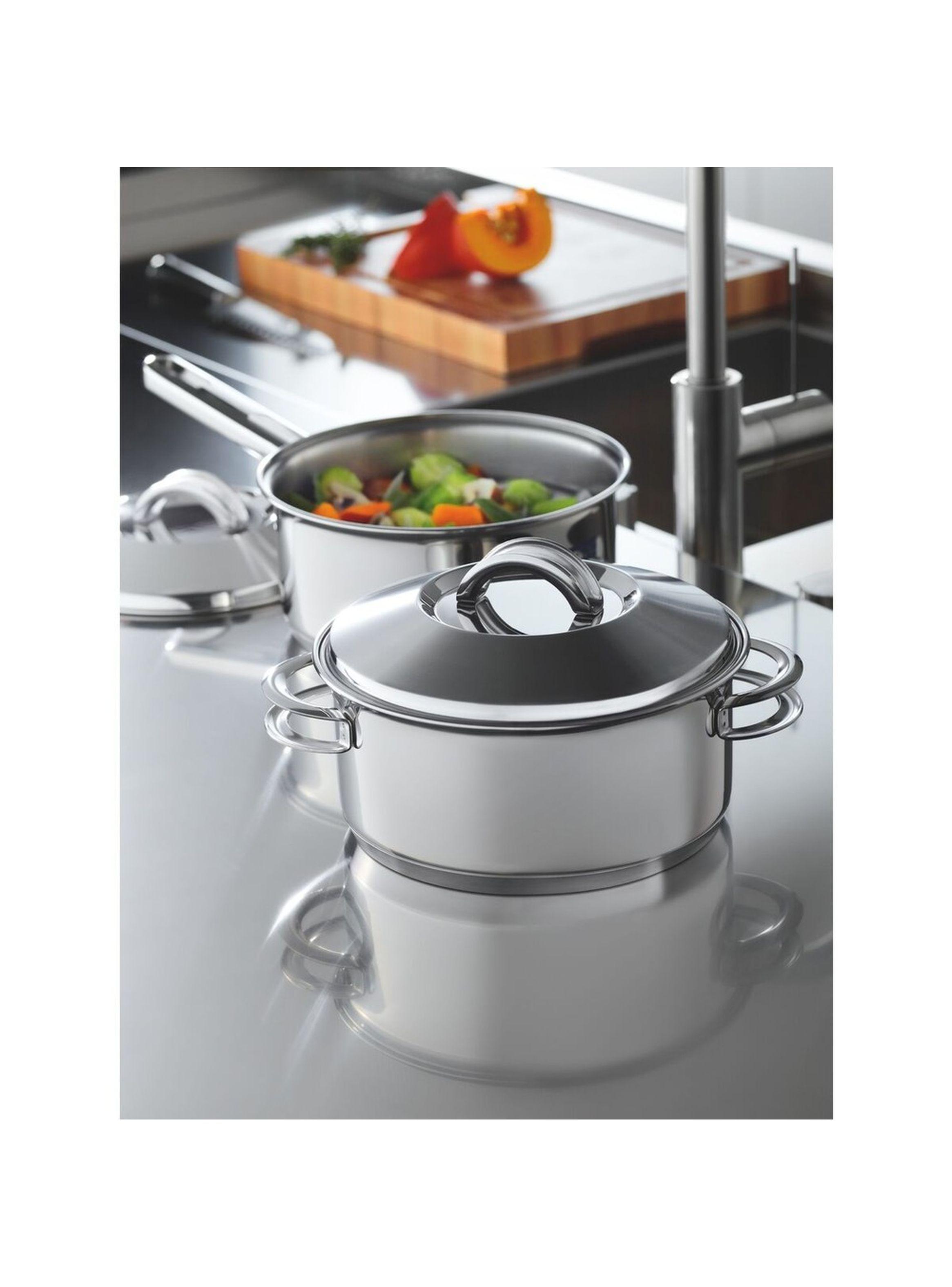 Cacerola Tramontina Solar rasa acero inoxidable fondo triple tapa y asas 28cm 7 1L-3
