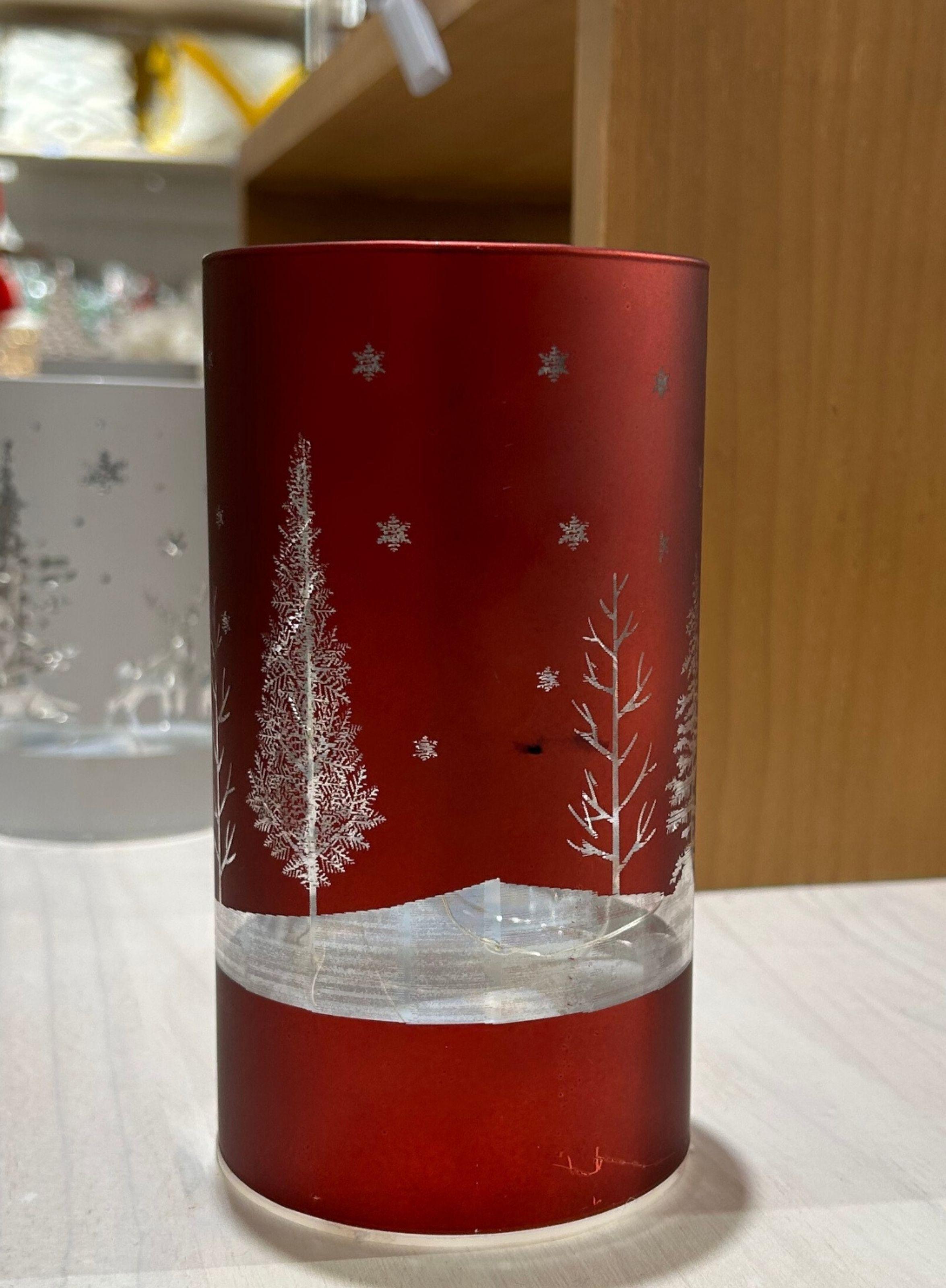 Pack de 3 Portavelas de Luz led Navideñas de color Rojo-4