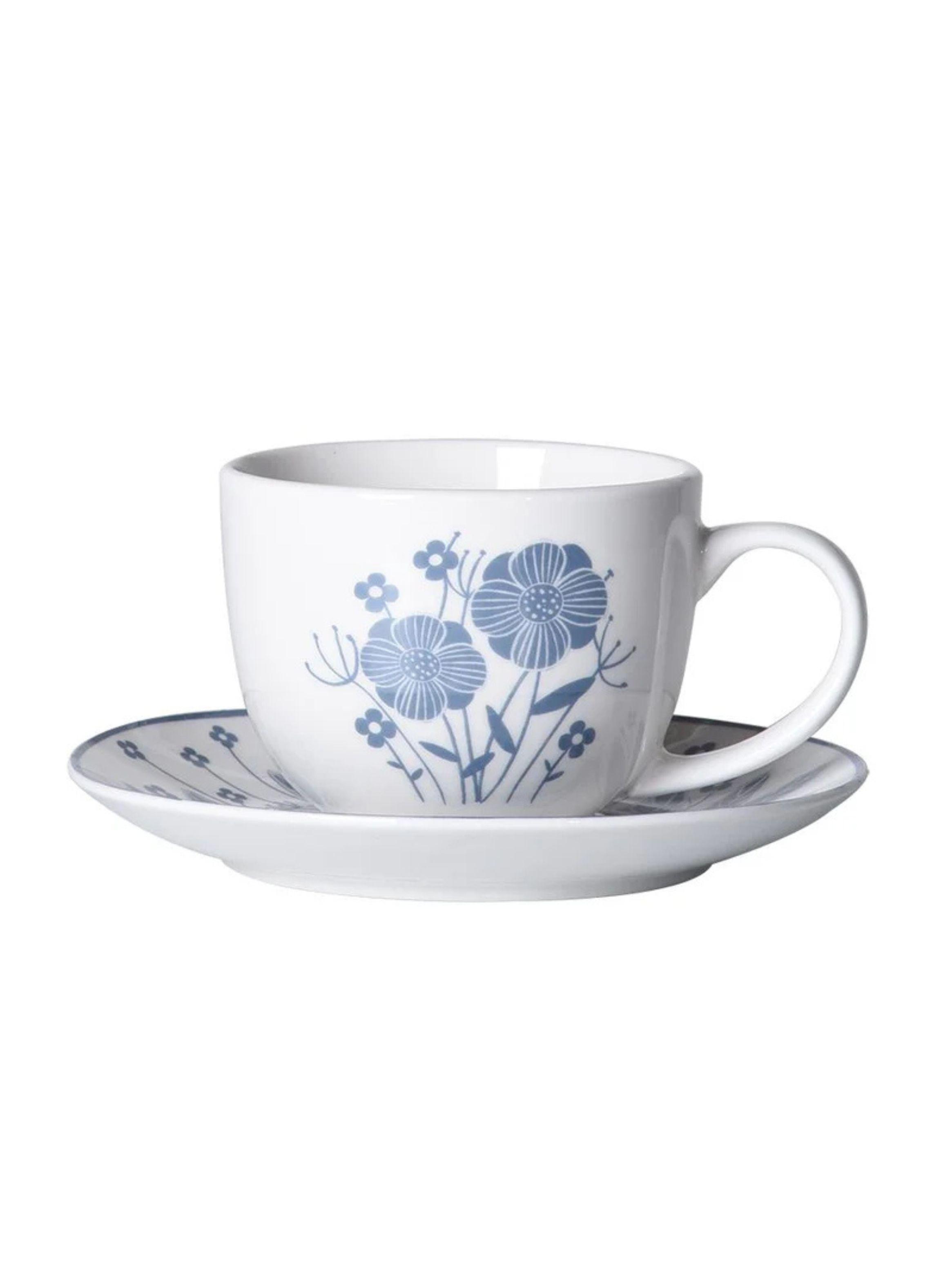 Juego de Vajilla 30 Piezas de Porcelana Decorada Modelo Hannah Dise o Floral Azul-5