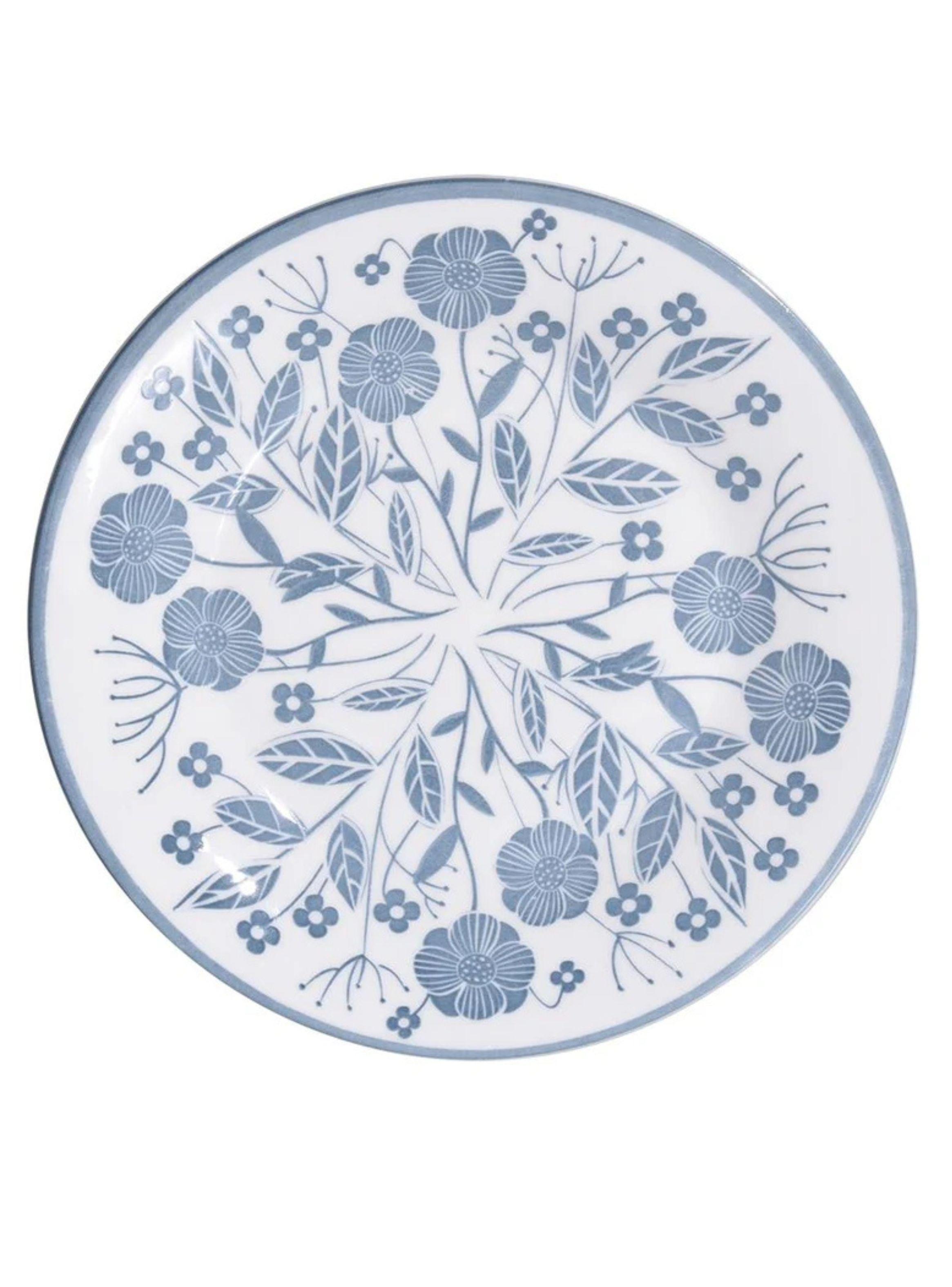 Juego de Vajilla 30 Piezas de Porcelana Decorada Modelo Hannah Dise o Floral Azul-2