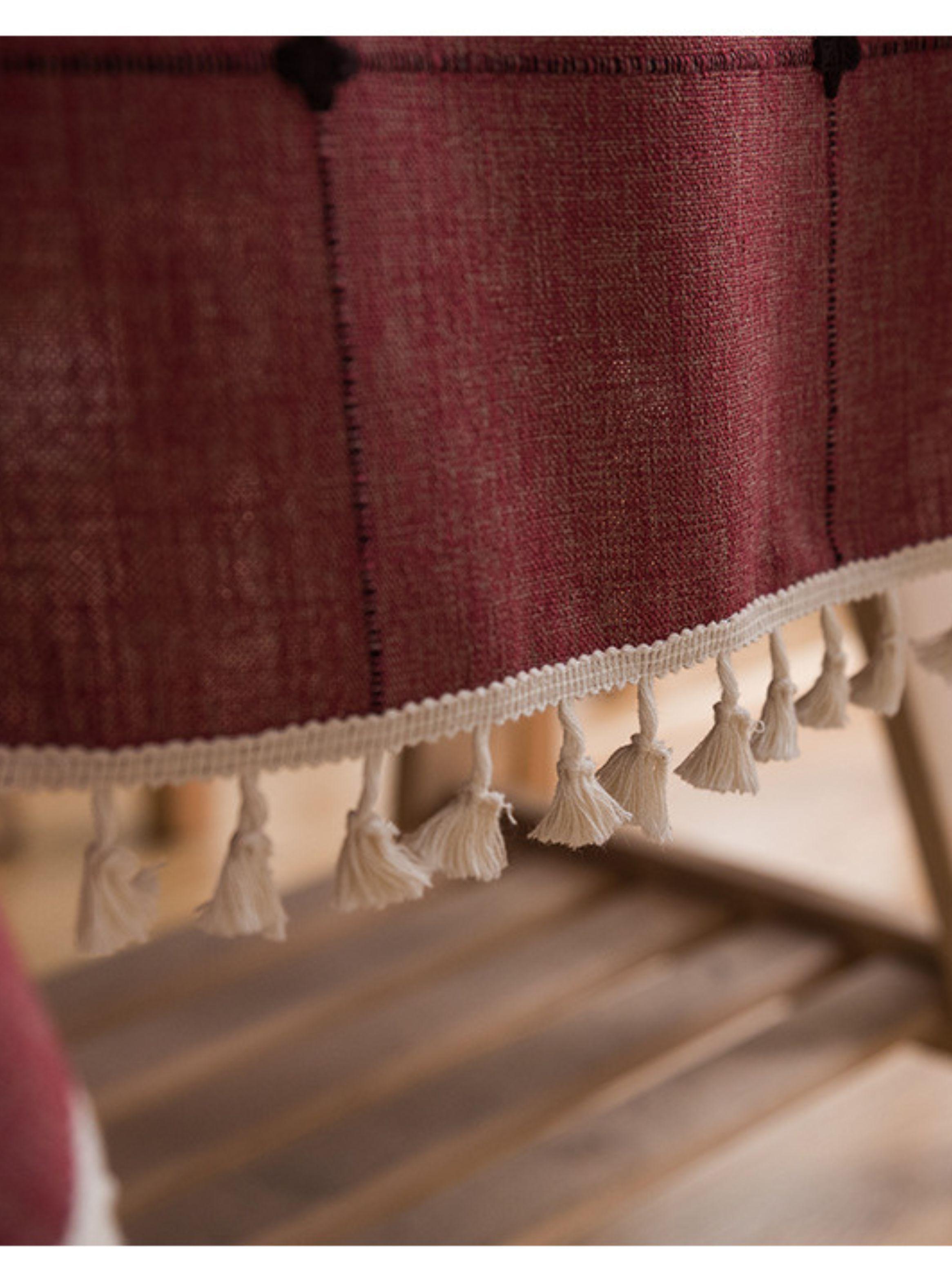 Mantel Rectangular Burdeo Bordado-3