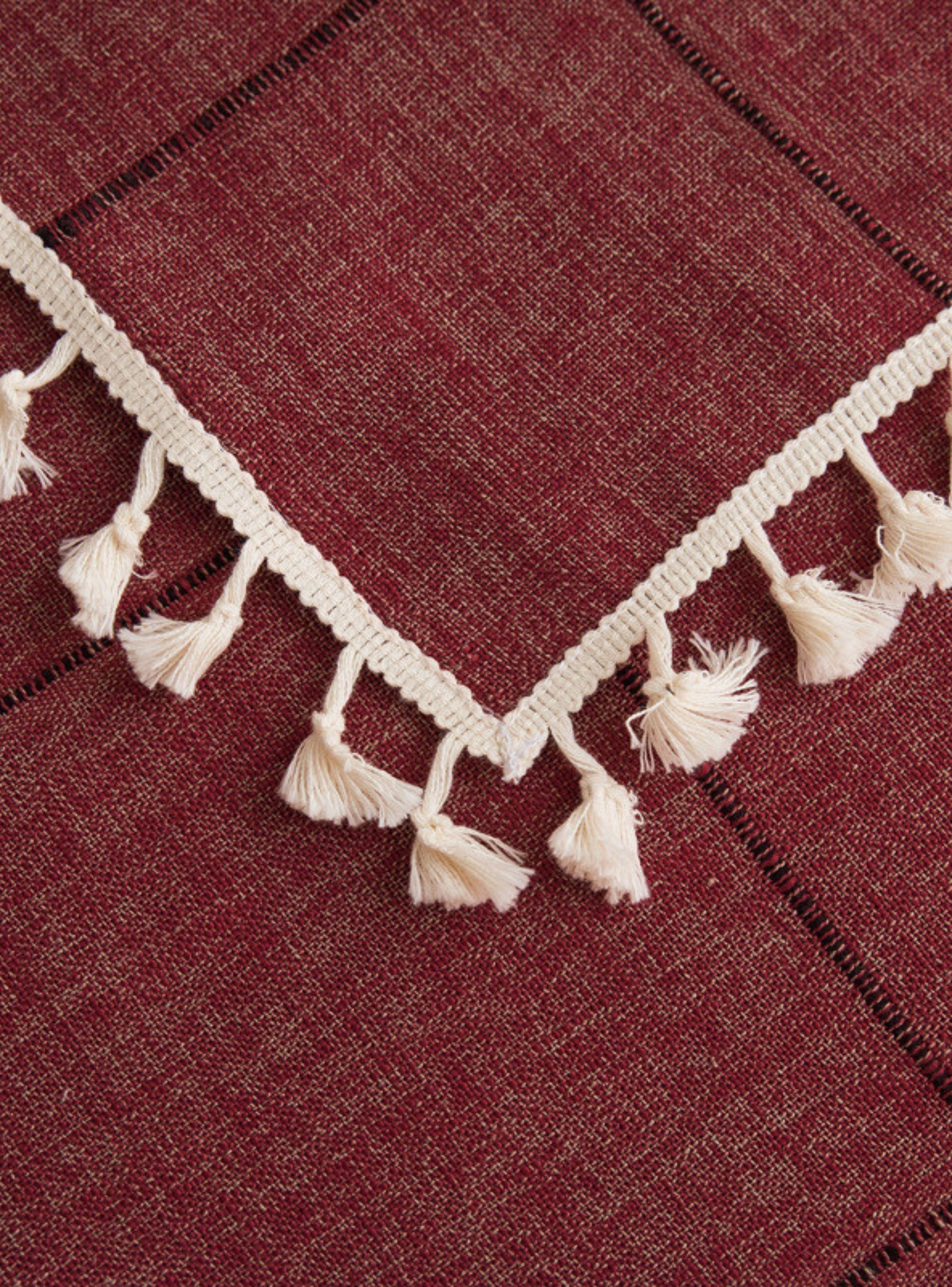 Mantel Rectangular Burdeo Bordado-2
