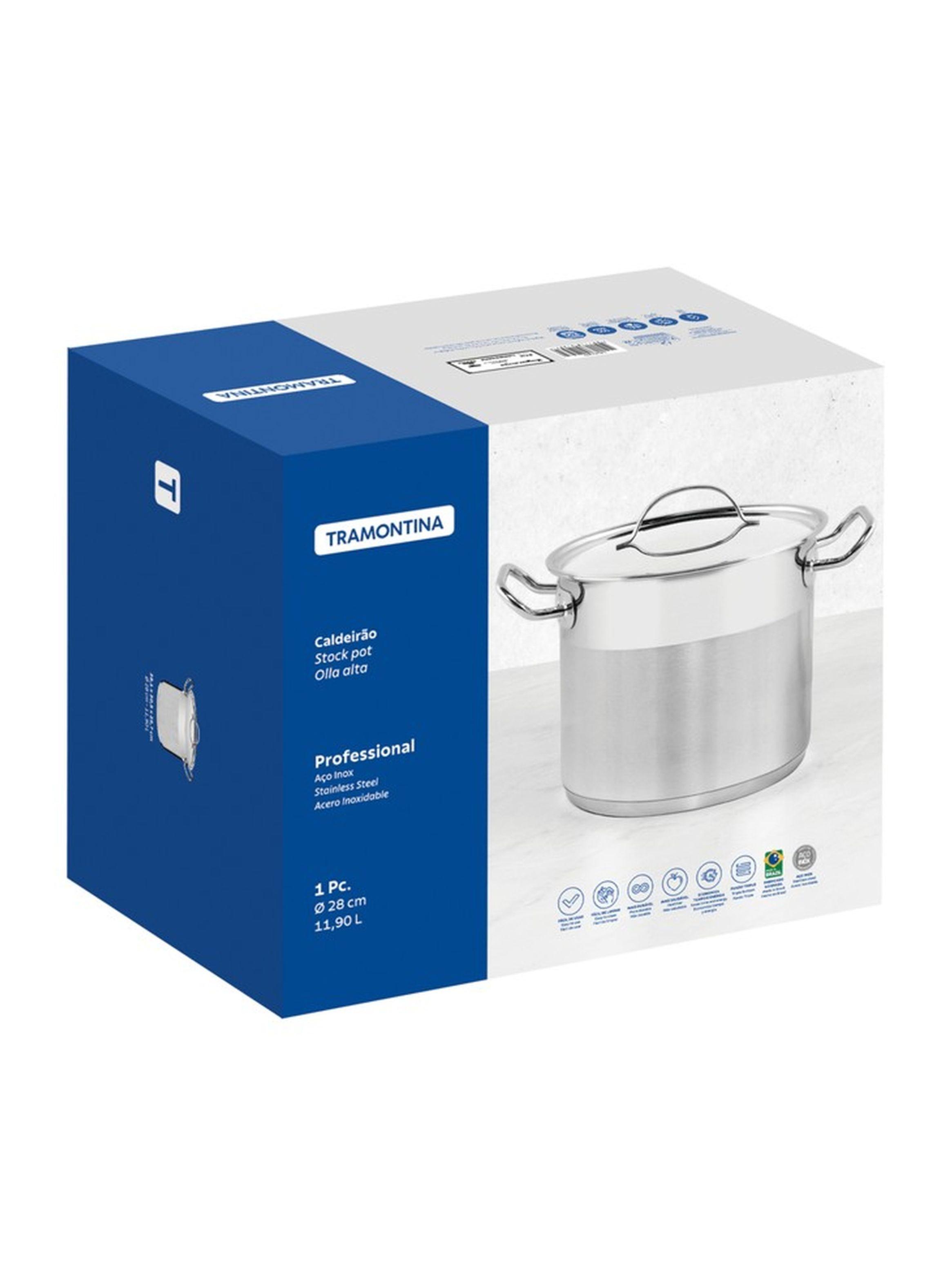 Olla Alta de Acero Inox 28 cm 11 9 L Tramontina Profesional-6